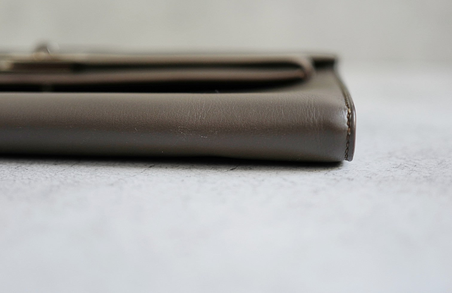 Hermès Kelly Cut Etain Swift Leather Palladium Hardware Preowned Clutch