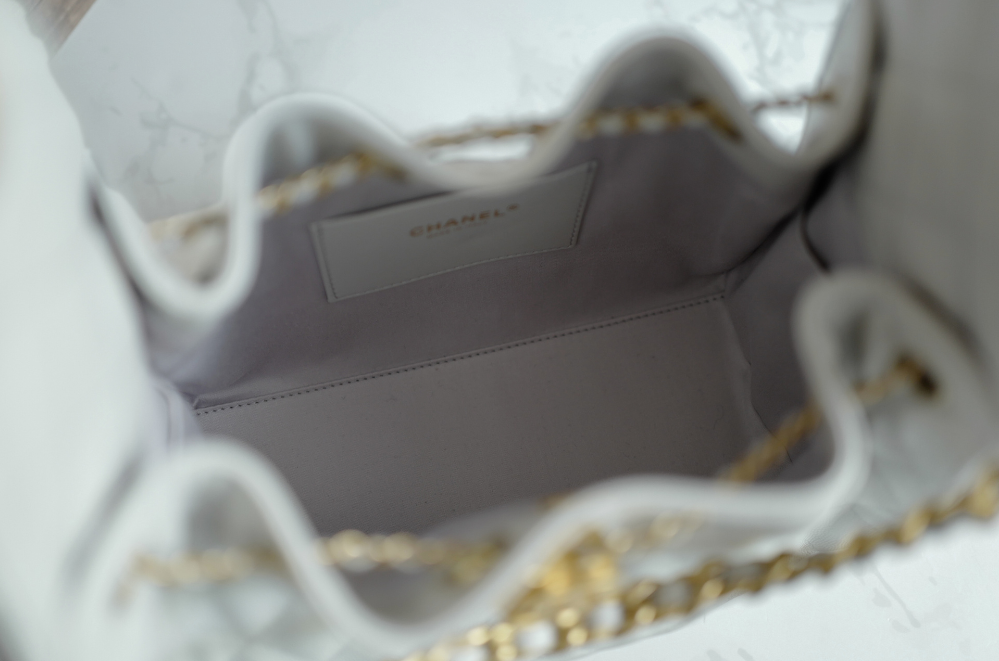 NEW CHANEL 2025 25B Small Hobo Bag Grained Calfskin Pale Grey