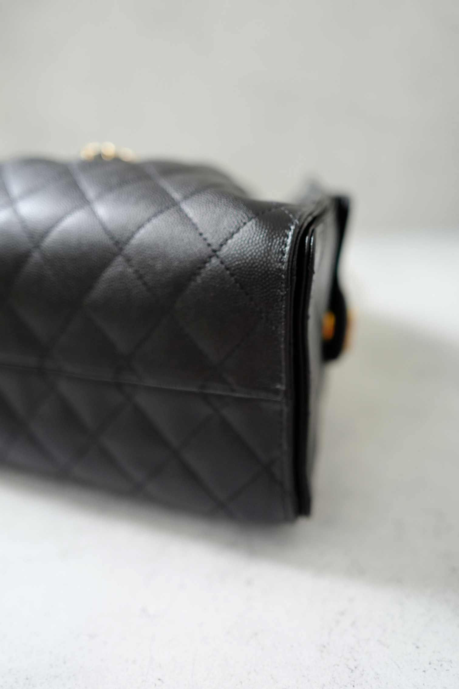 NEW Chanel 25S Small Hobo Bag Black Grained Calfskin with Gold Hardware