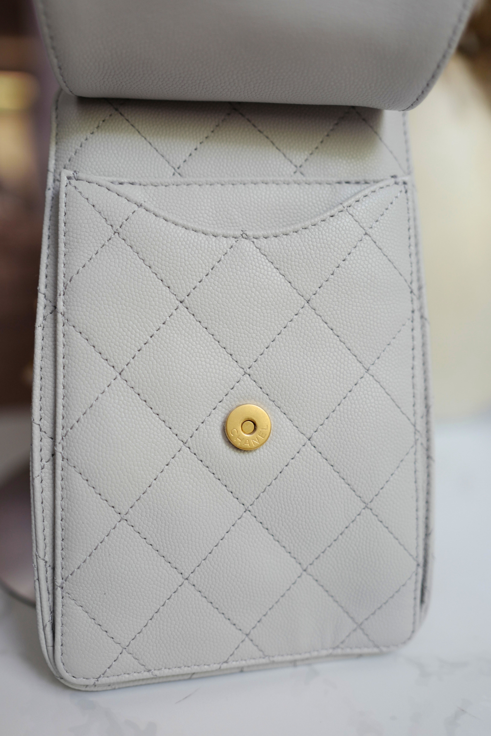 NEW CHANEL 2025 25B Small Hobo Bag Grained Calfskin Pale Grey