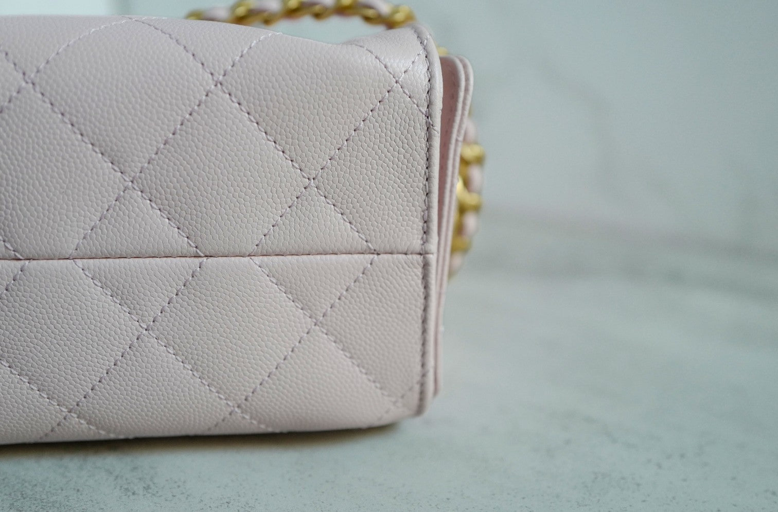 BNIB Chanel 26C Mini Hobo Bag Pink Grained Calfskin with Gold Hardware