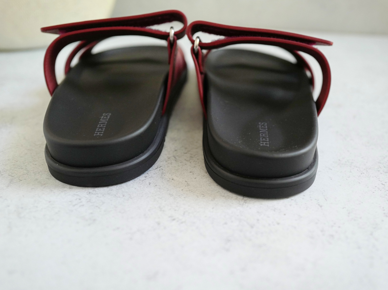 BNIB Hermès Chypre Sandals Rouge H Calfskin Leather Size 38.5