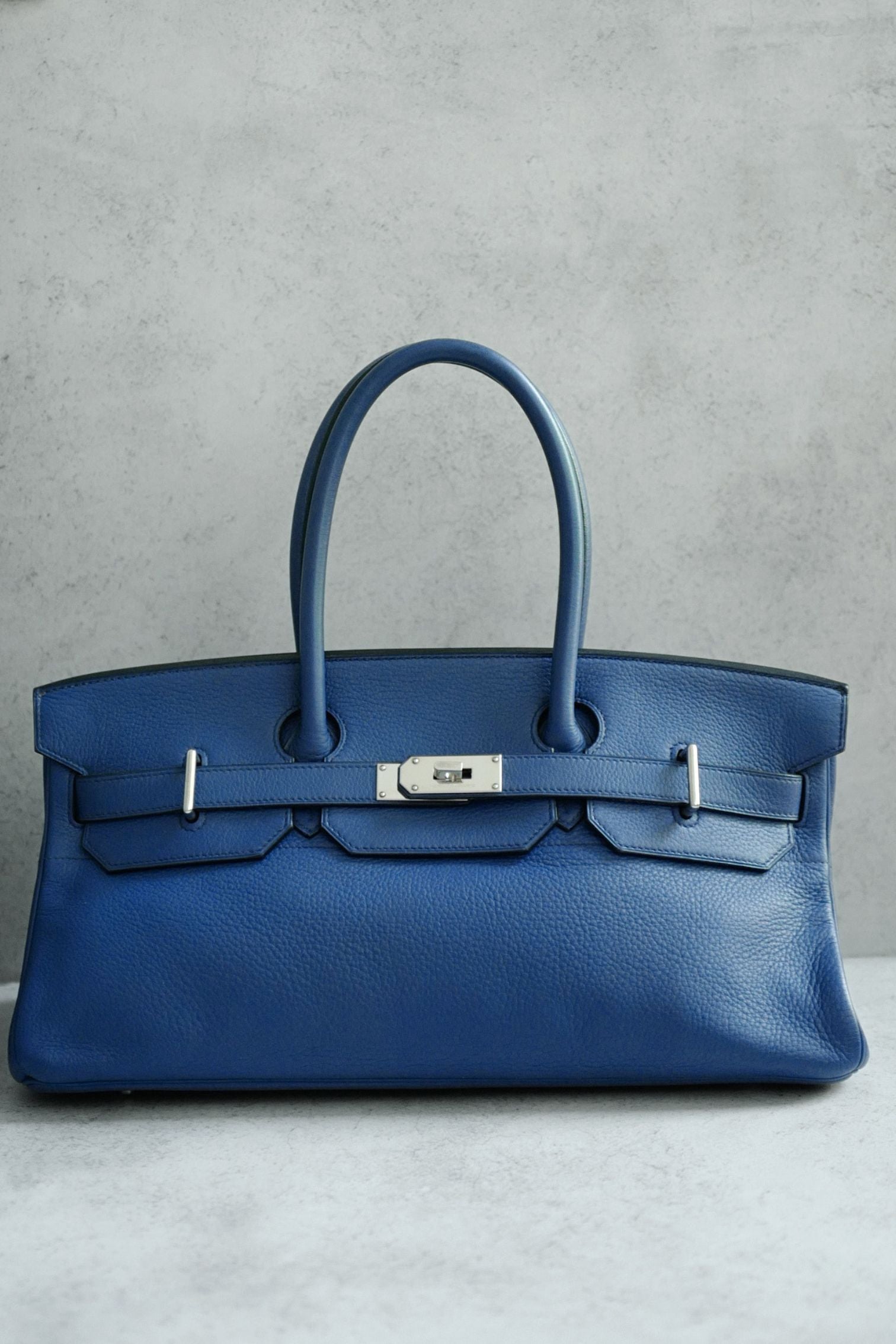 Hermes Birkin Shoulder 42 Blue Sapphire Clemence Leather PHW - Preowned