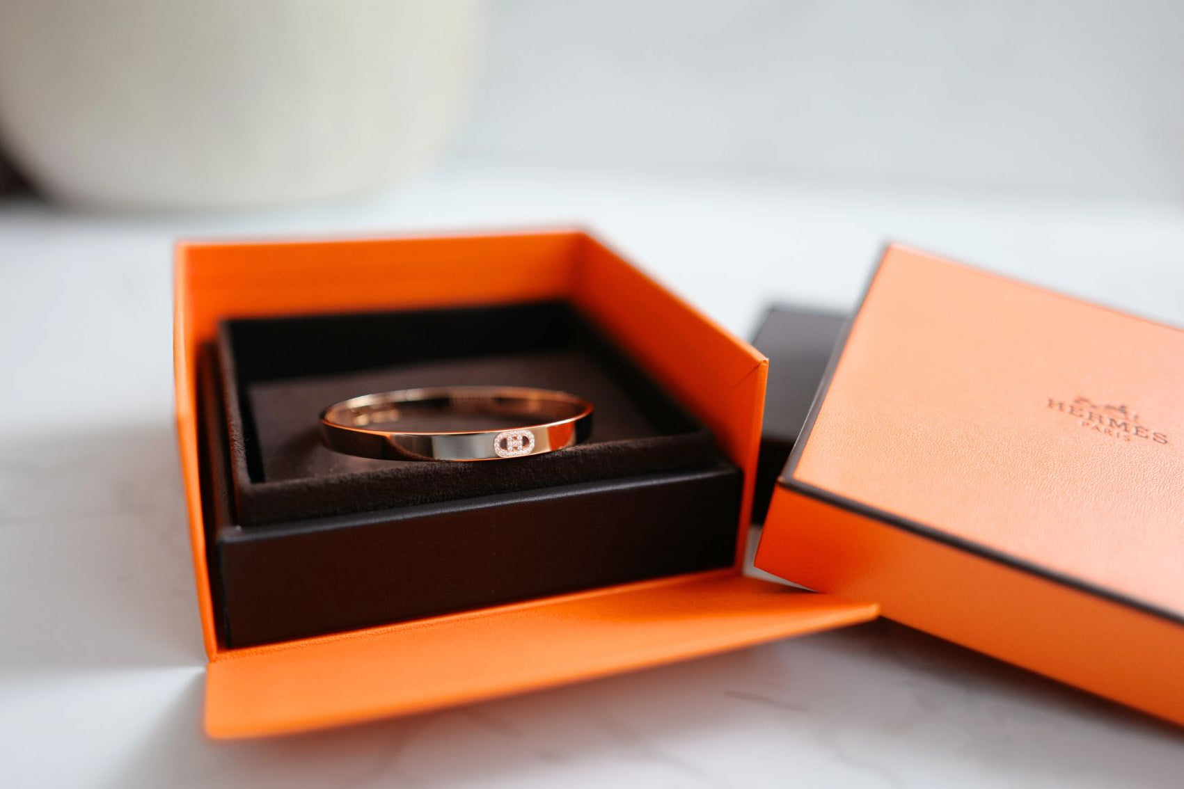 Hermès H d’Ancre Small Bracelet Rose Gold 18K SH