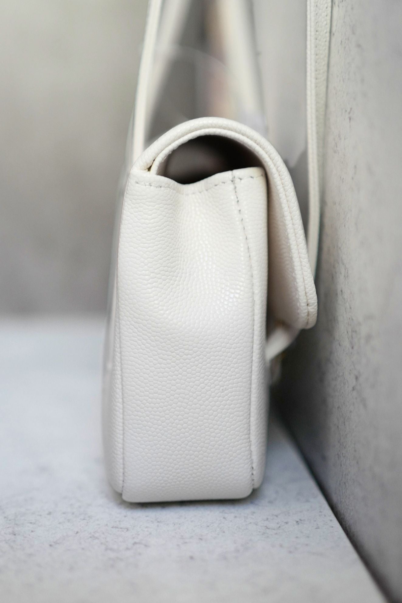 Chanel 26 Preppy Coco 17 Mini White Grained Shiny Calfskin Gold Hardware