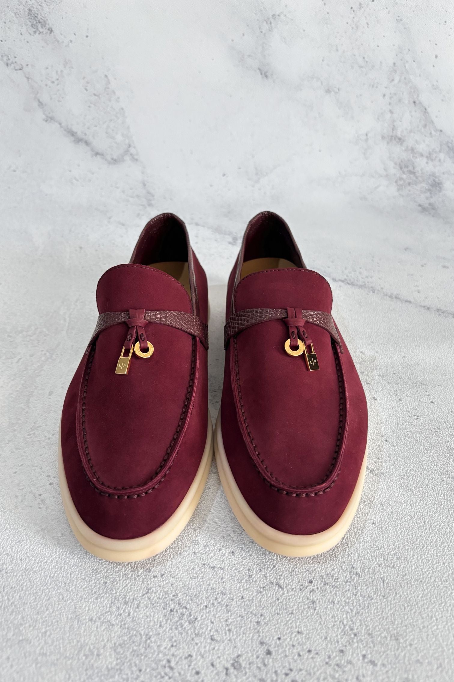Loro Piana Summer Charms Walk Loafers Azuki Beans Lizard/Suede 37 Limited Ed