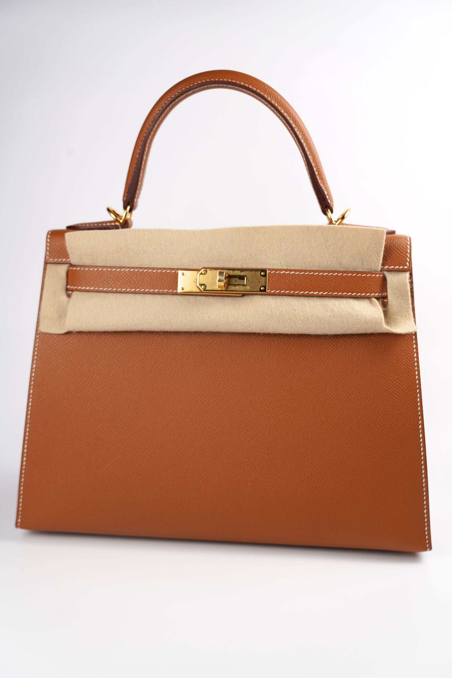 NEW Hermes Kelly 25 Gold Epsom Sellier Gold Hardware