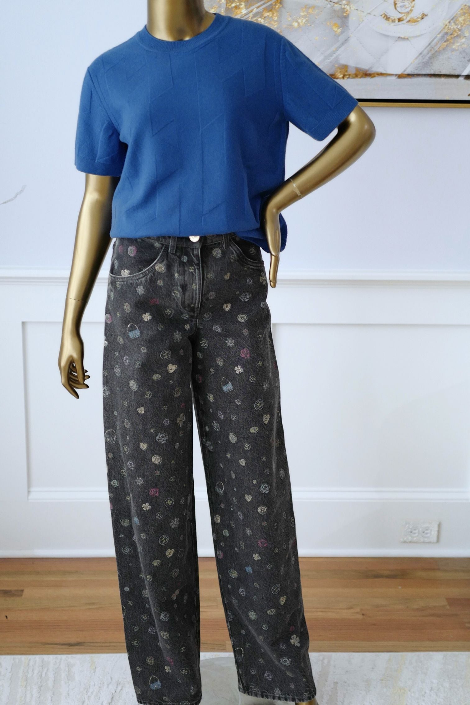 Hermès Pull Manches Longues Bleu Payne Size 38