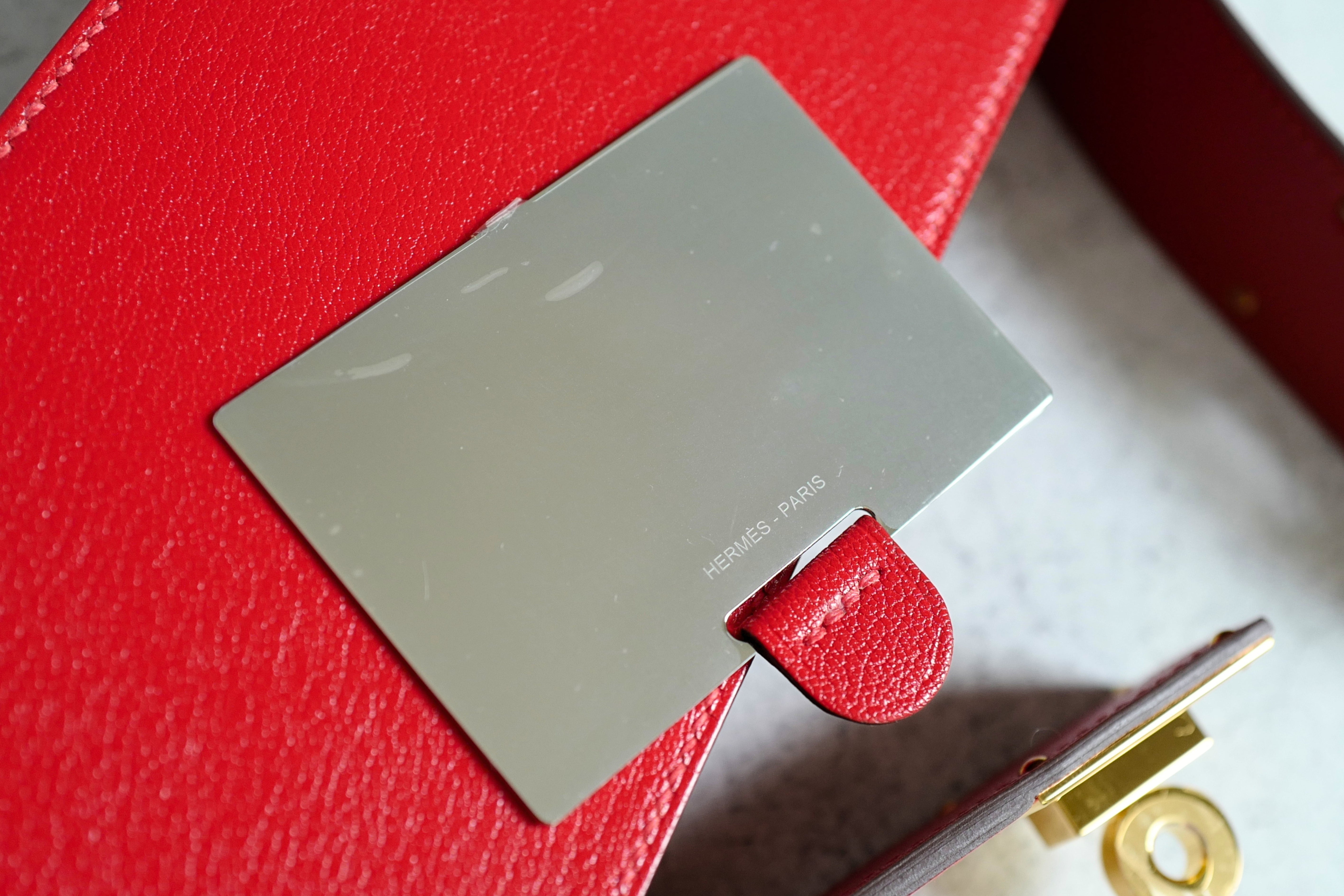 Hermès Clutch Sanglons Rouge de Cœur Chamkila Goatskin Gold Hardware
