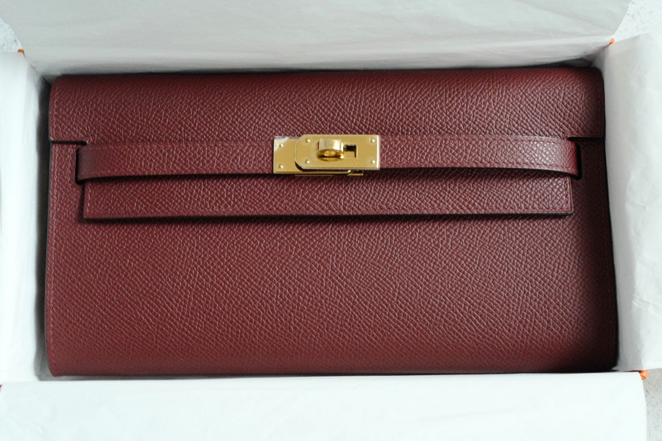 Hermès Kelly Classique To Go Wallet Rouge H Epsom Calfskin GHW G Stamp