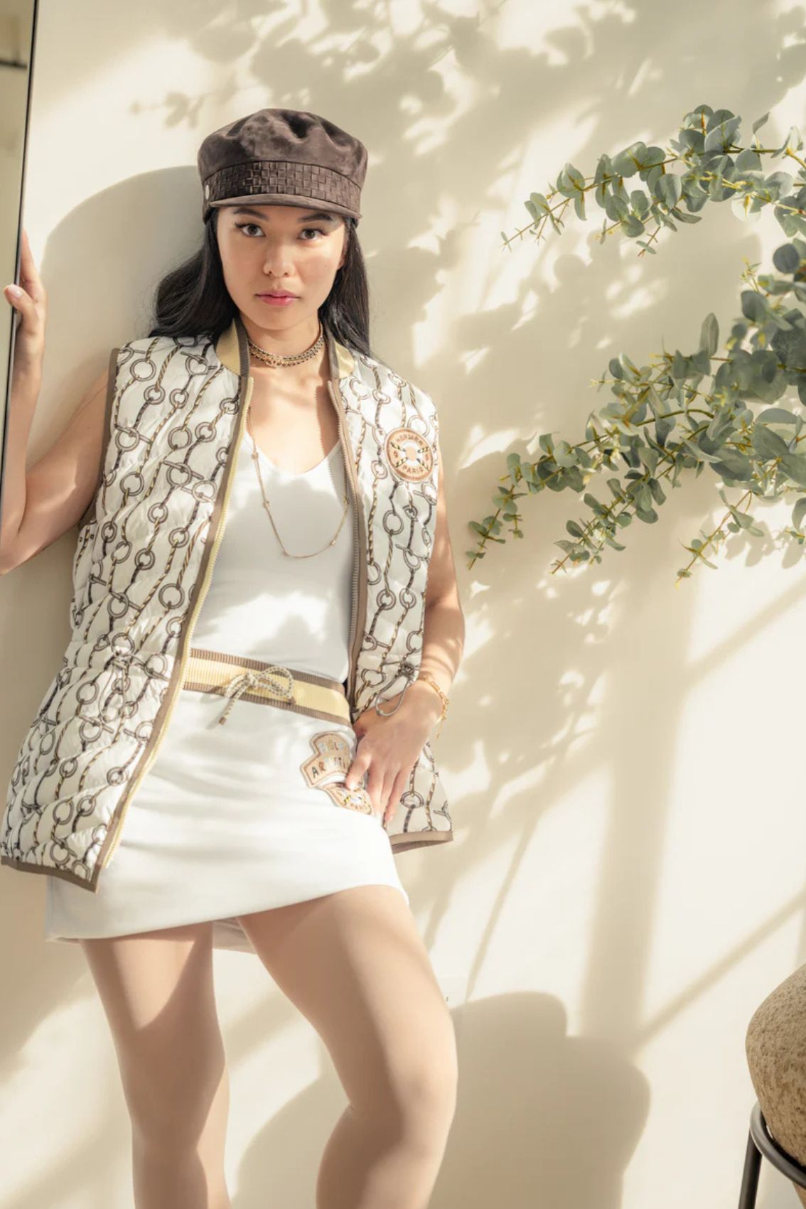 NEW Hermes Casquette Femme Giulietta in Marron Ebene Size 57 Hat $1600 Retail