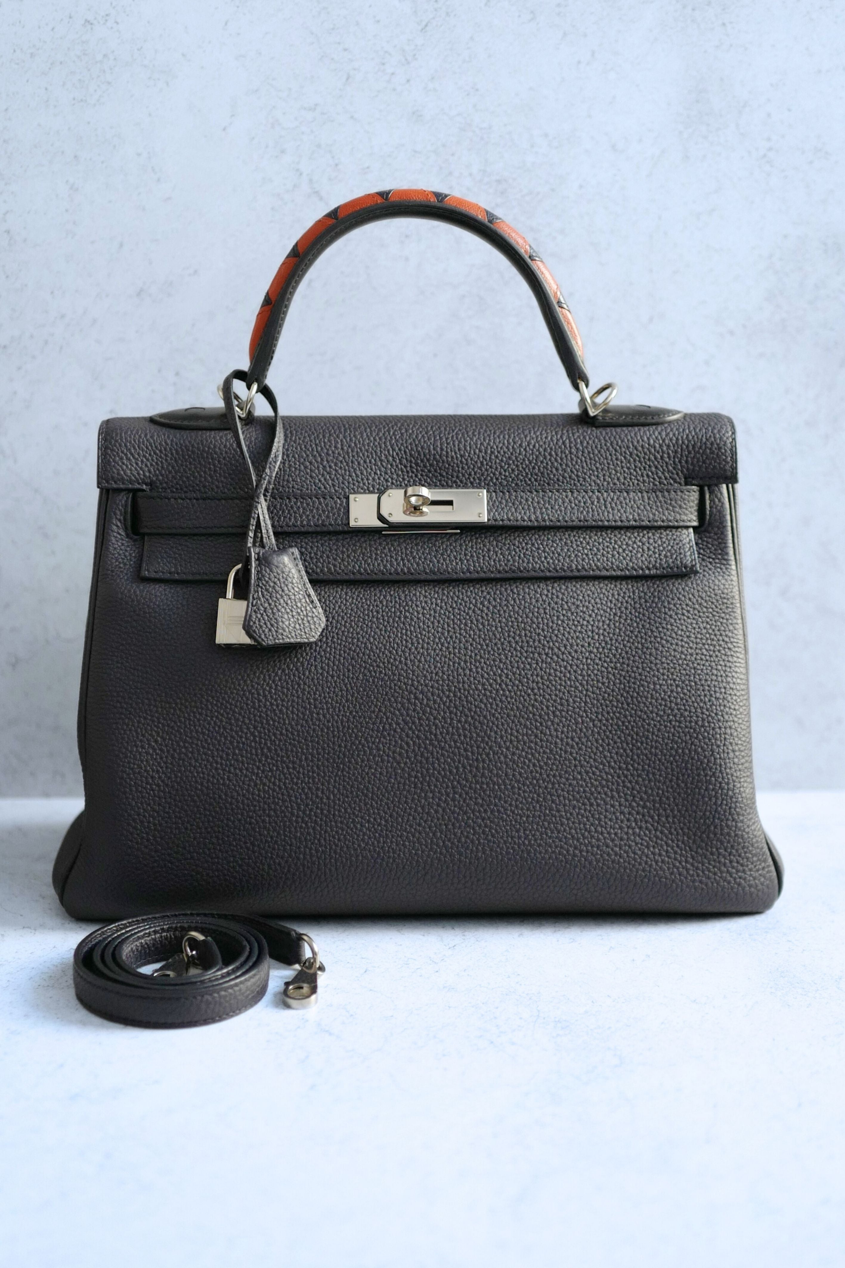 Hermes Kelly Au Galop 32 Bleu Indigo Togo with Palladium HW Limited Edition