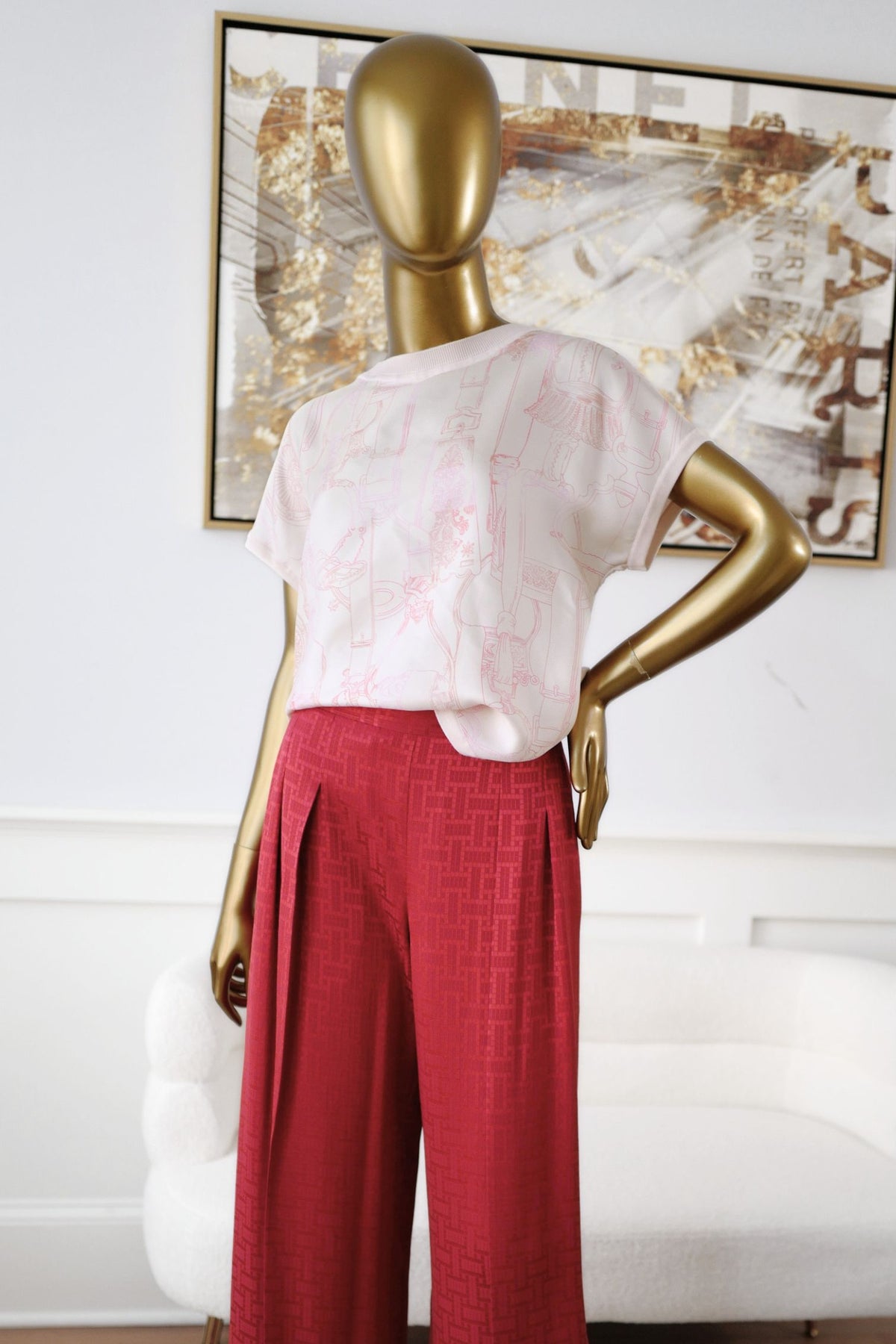 Hermès "Etriers Remix" Short Sleeveless Sweater Pullover Rose Petale Size 36