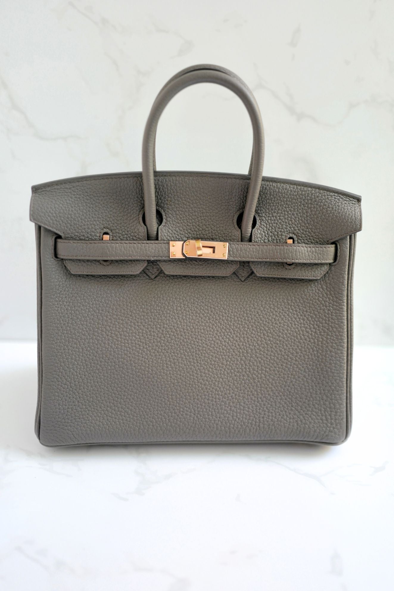 Hermès Birkin 25 Etain Togo Leather Gold Hardware Z Stamp
