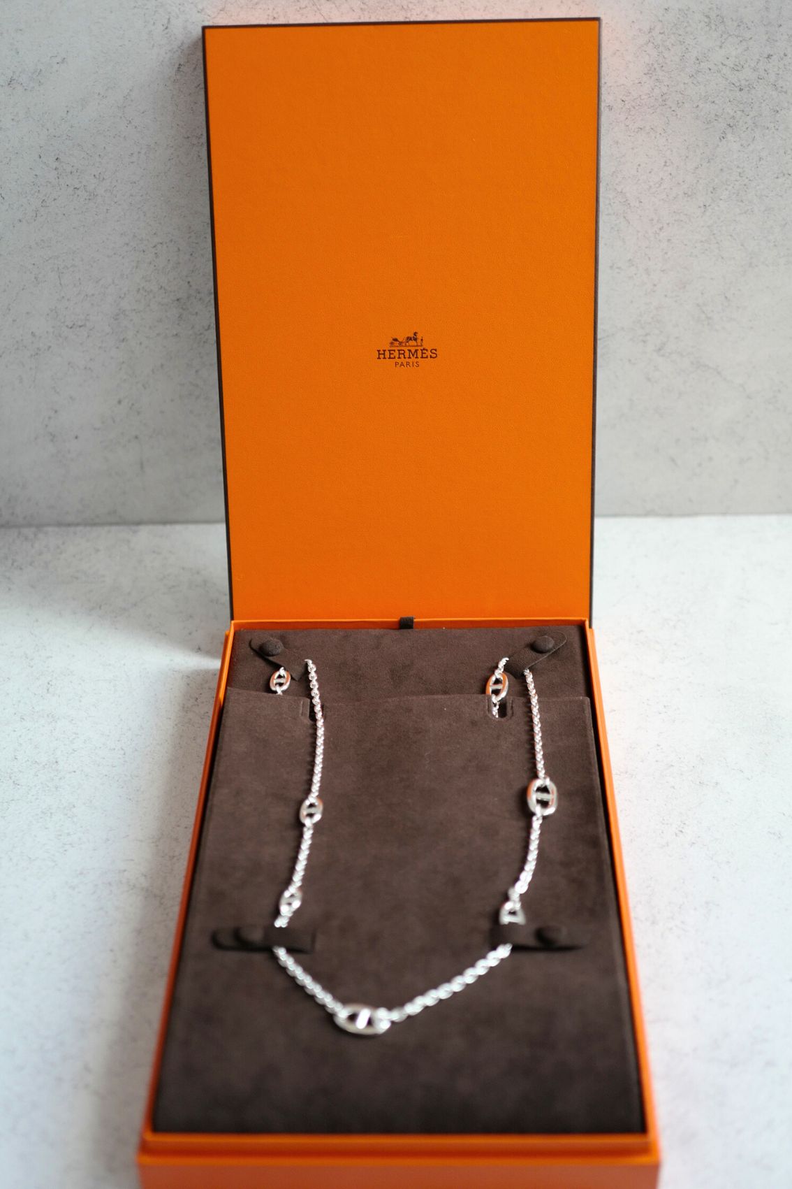 Hermès Farandole Long Necklace 120 Sterling Silver