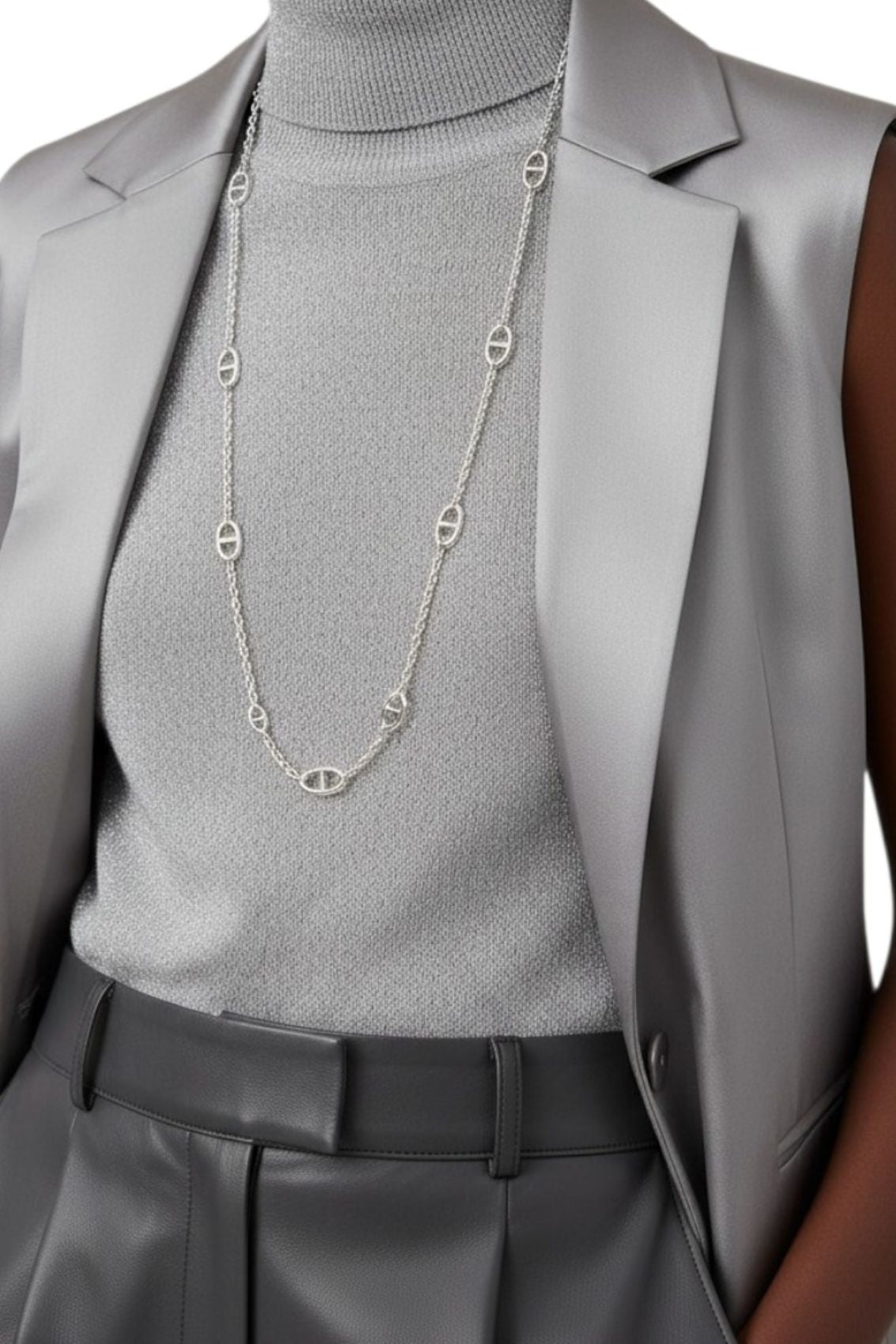 Hermès Farandole Long Necklace 120 Sterling Silver