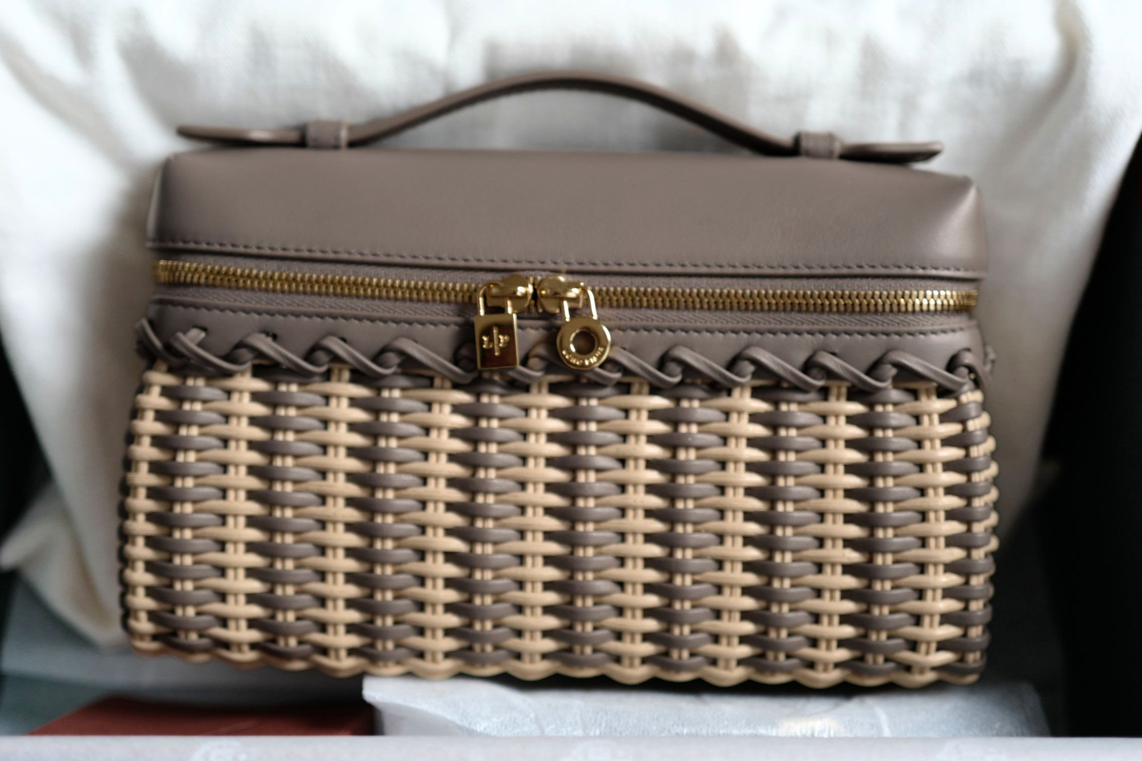 Loro Piana Extra Pocket L19 East West Wicker Malt/Almond Tree/Sun Gold Calfskin