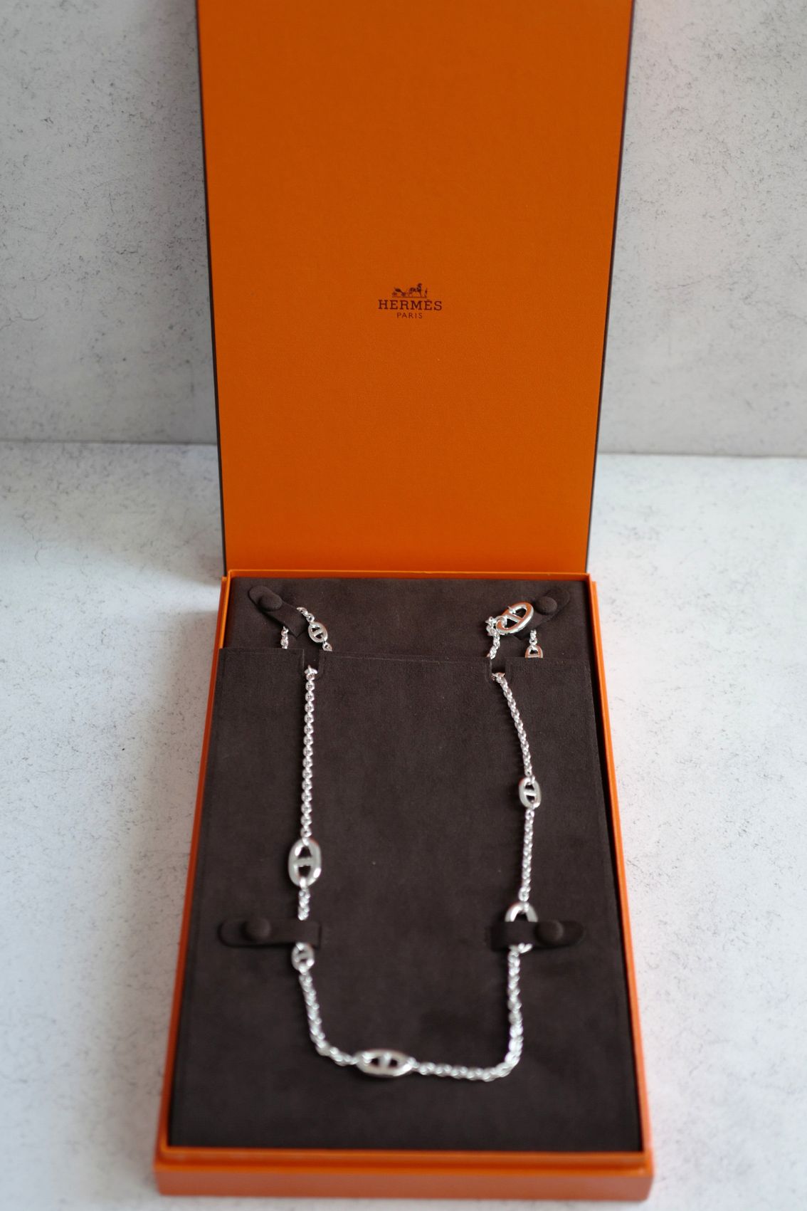 Hermès Farandole Long Necklace 160 Sterling Silver