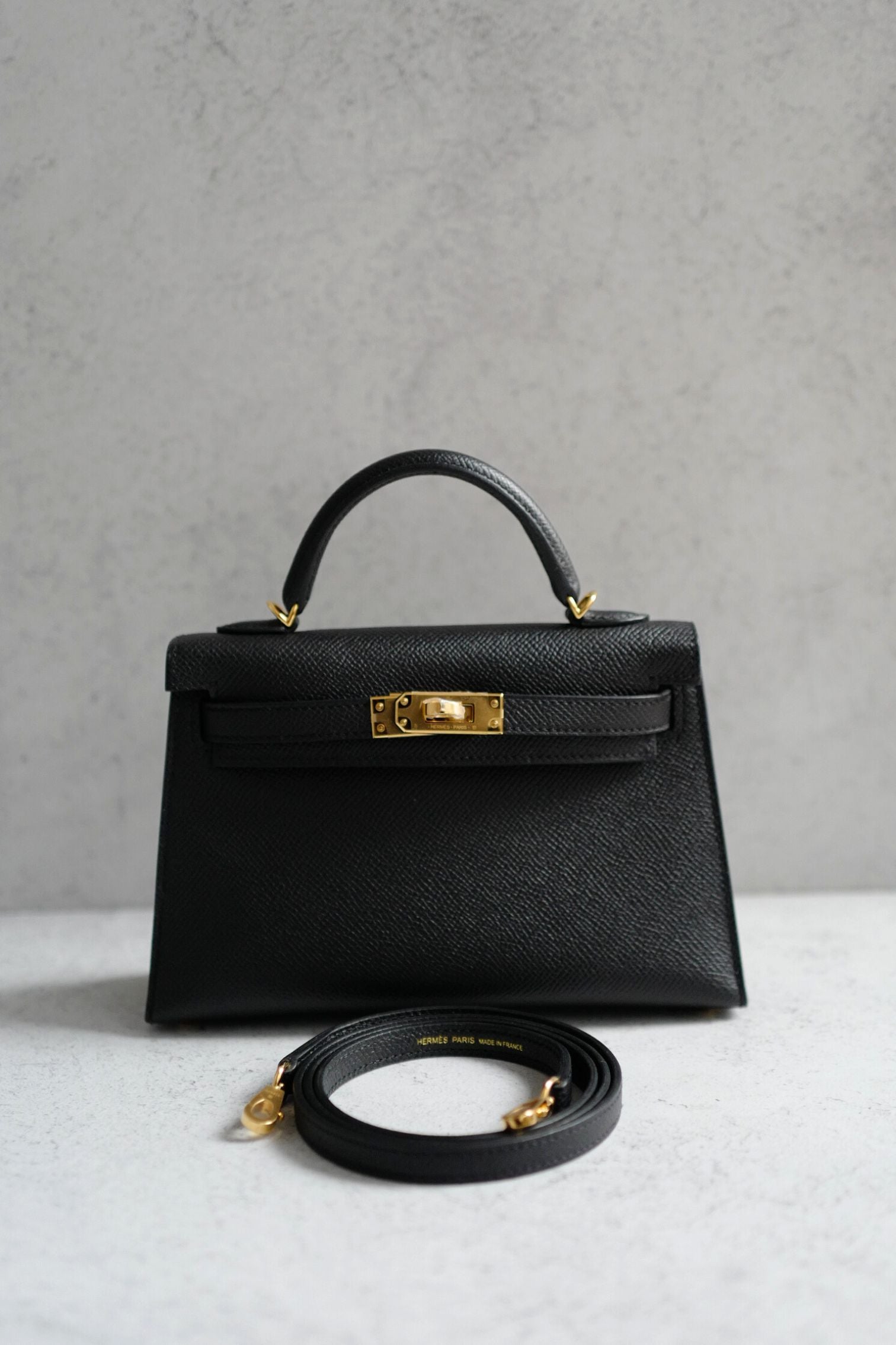 BNIB Hermes Mini Kelly Black Epsom Calfskin Gold Hardware G Stamp 2026