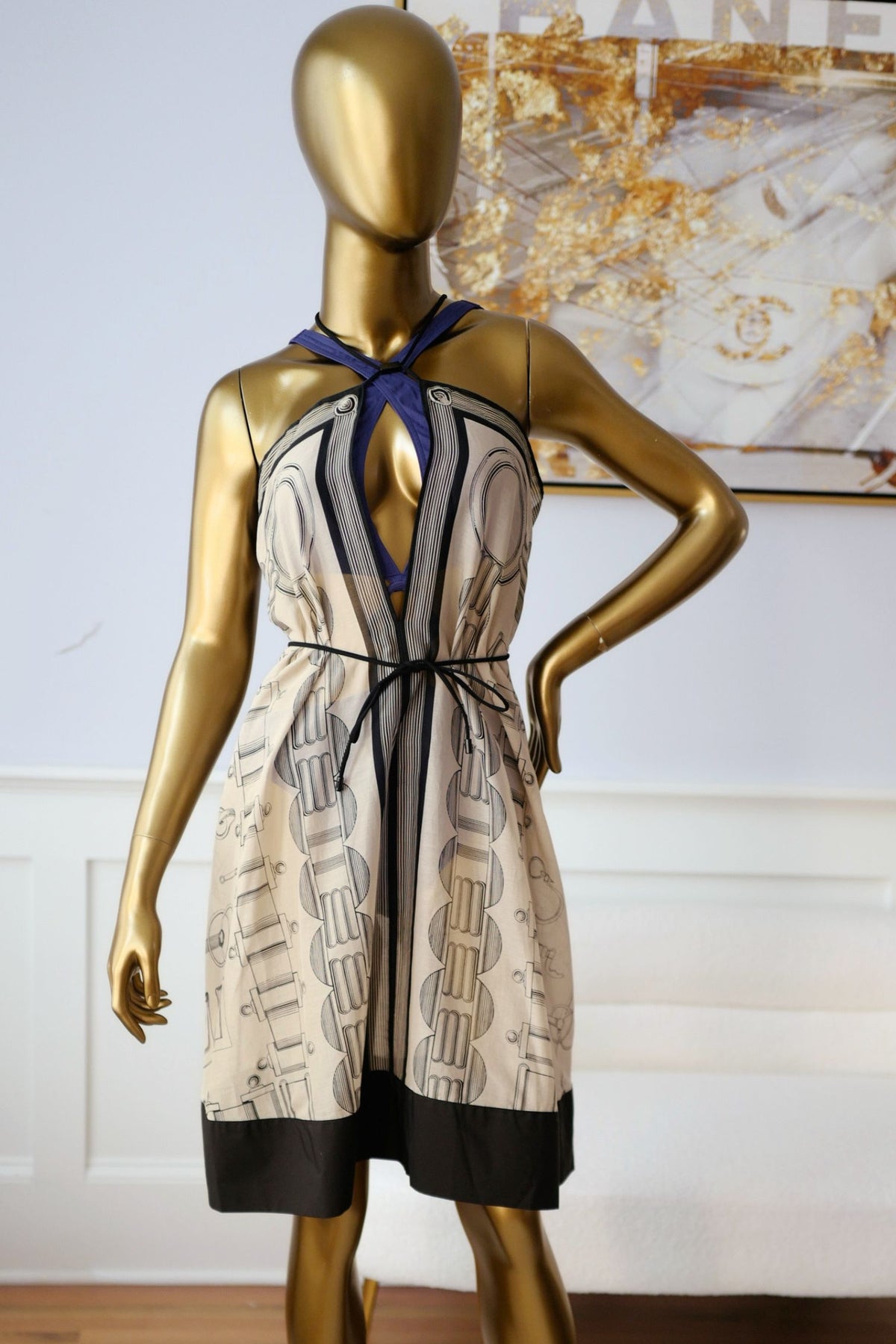 NEW Hermès "Cahier du Colporteur" Beach Dress Beige Pierre D'Istrie Size 36