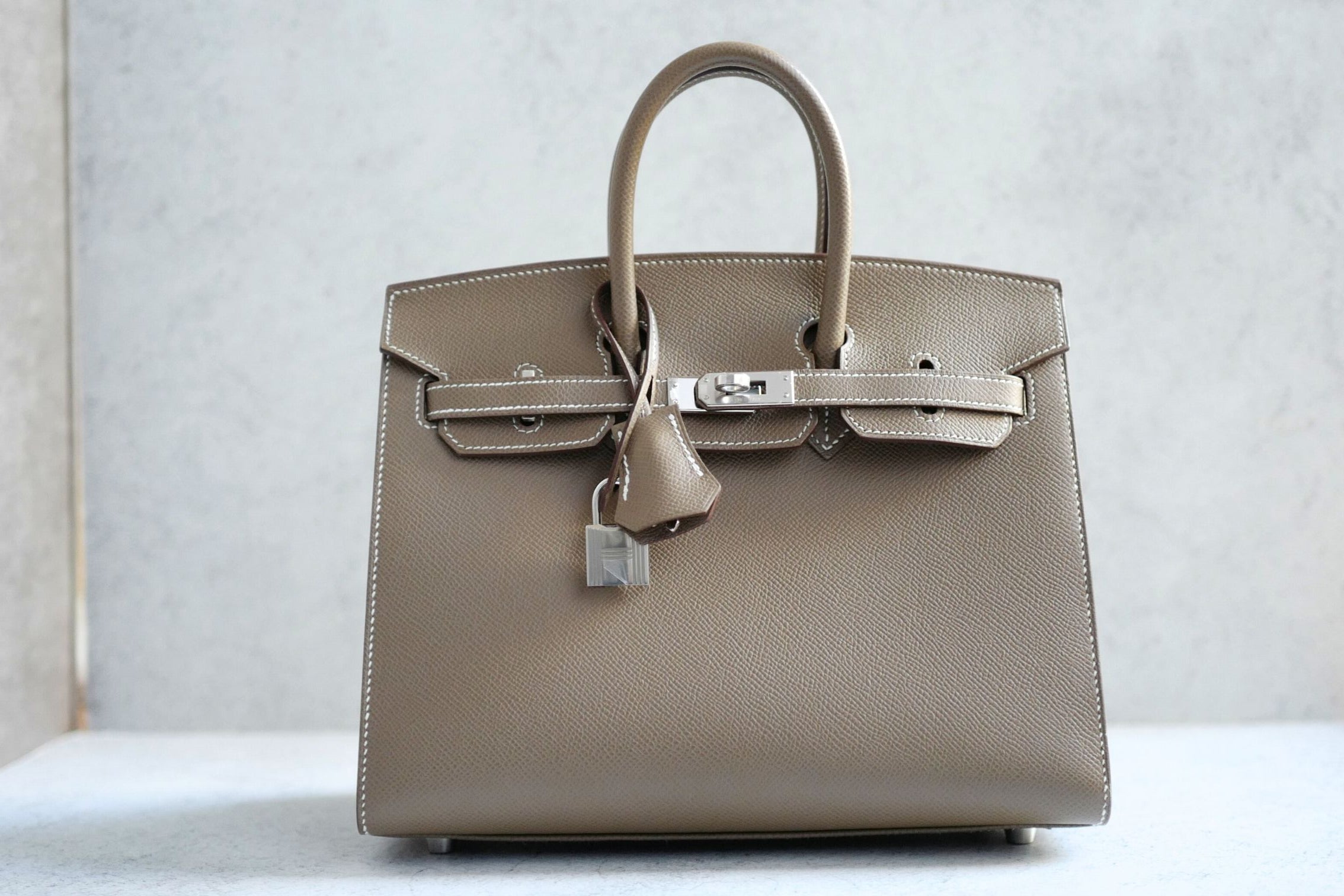 Hermès Birkin 25 Etoupe Epsom Sellier Palladium Hardware