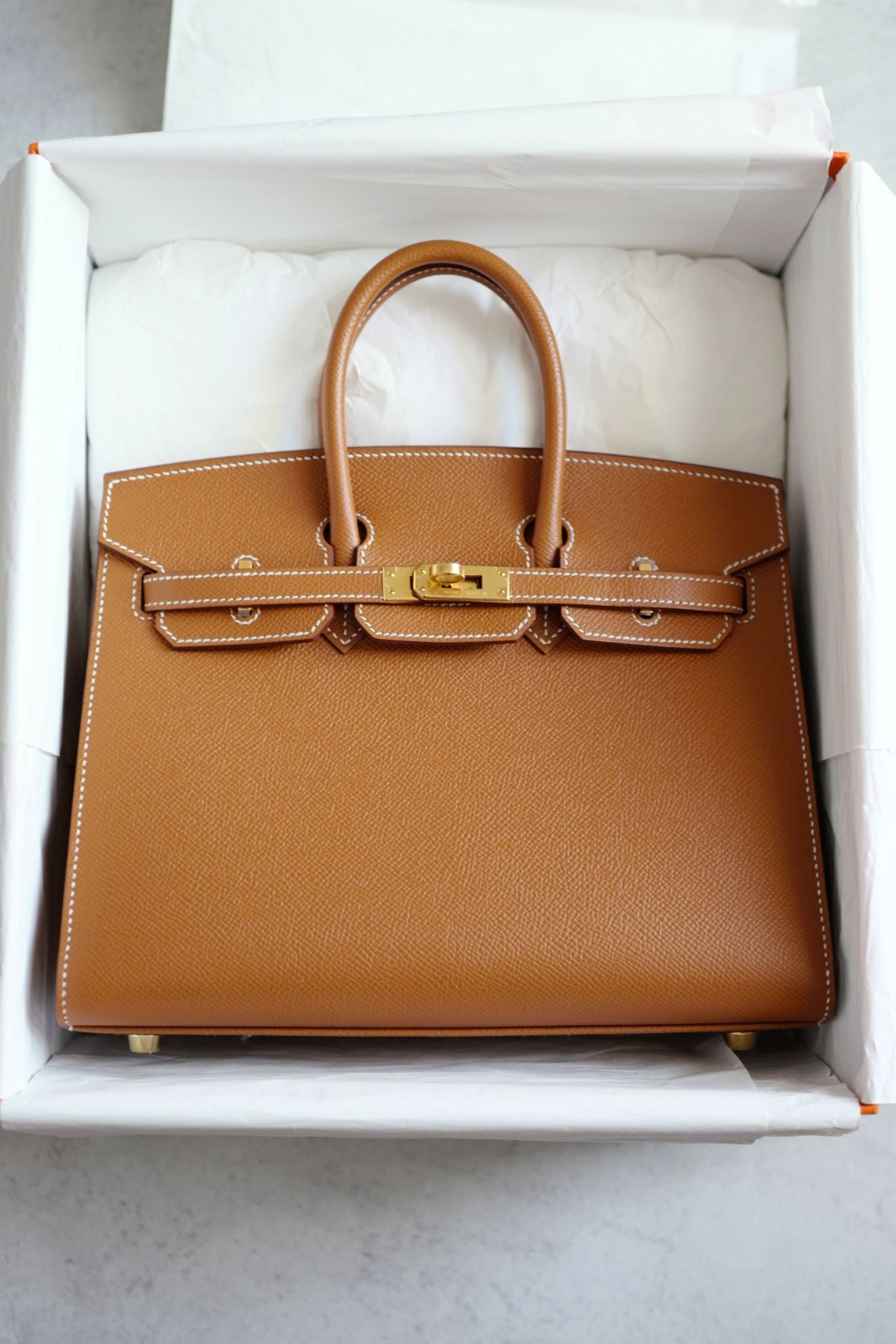 Hermès Birkin 25 Gold Epsom Sellier Gold Hardware U Stamp