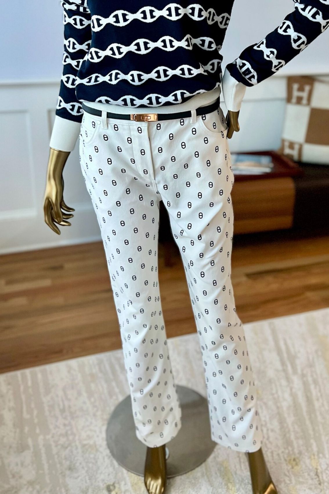 BNIB Hermes Chaine D’ancre 5 Pocket Pants Blanc Casse White Size 40