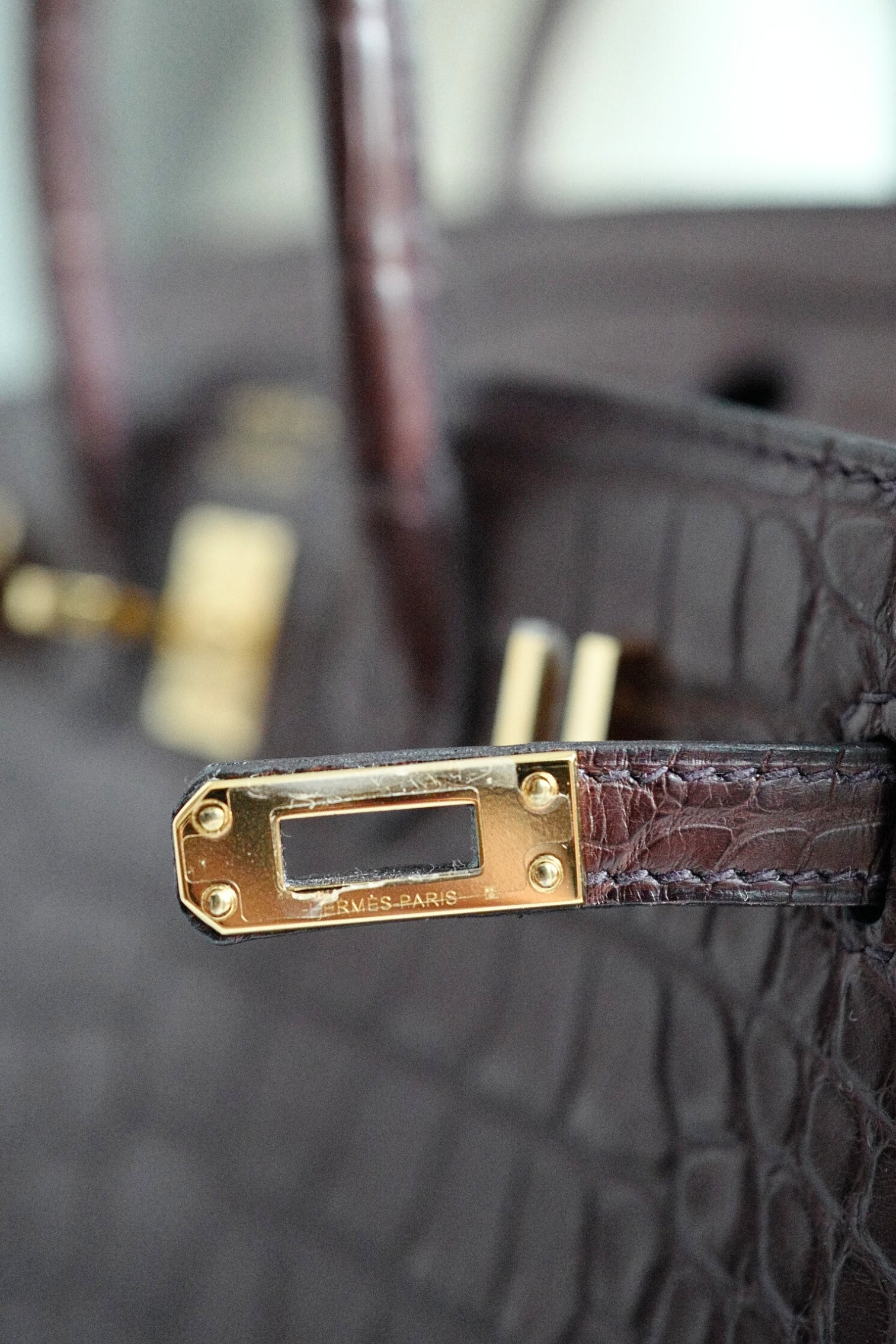 HERMÈS Birkin Sellier 20 Havane Matte Alligator with Gold Hardware
