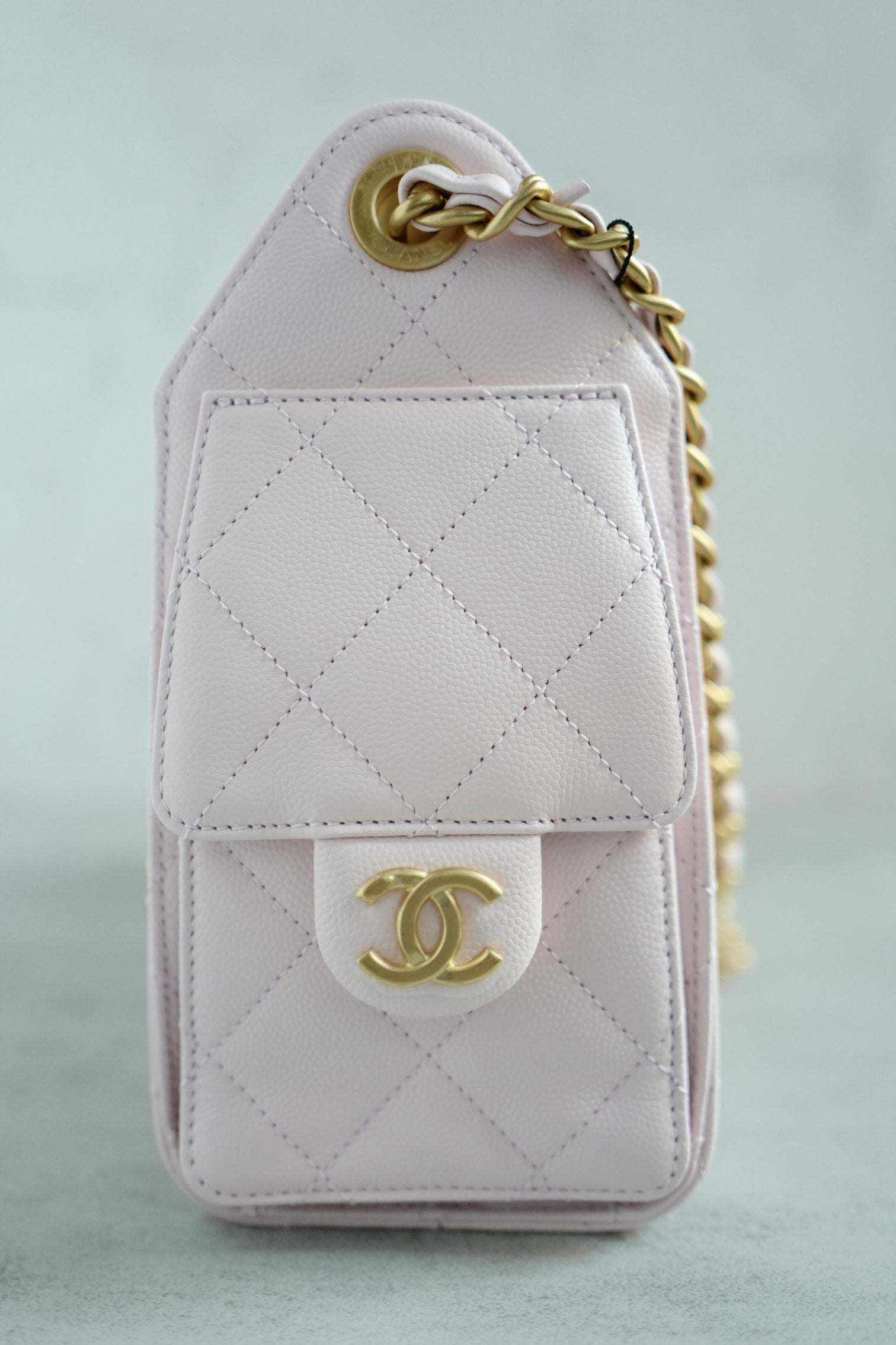 BNIB Chanel 26C Mini Hobo Bag Pink Grained Calfskin with Gold Hardware