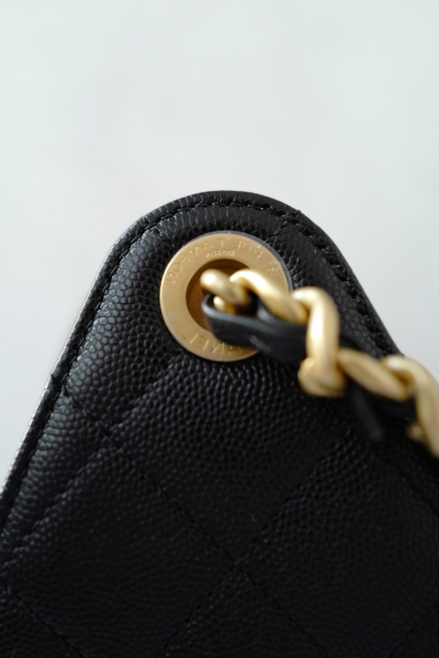 NEW Chanel 25S Small Hobo Bag Black Grained Calfskin with Gold Hardware