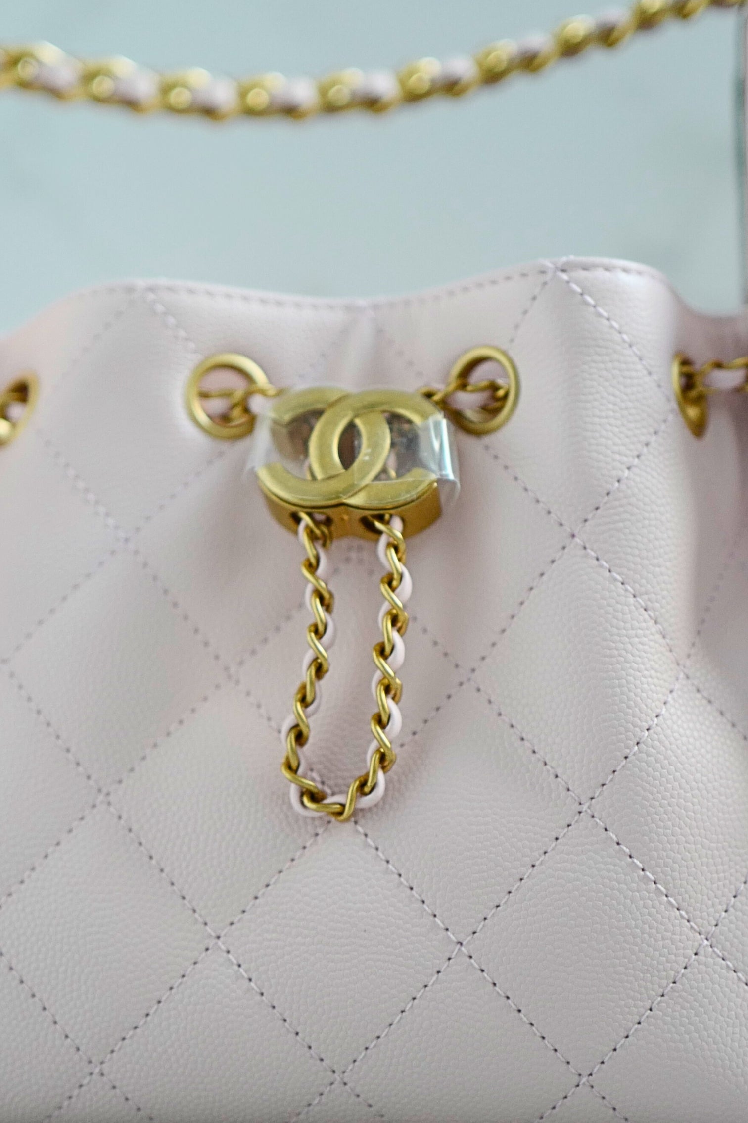 BNIB Chanel 26C Mini Hobo Bag Pink Grained Calfskin with Gold Hardware