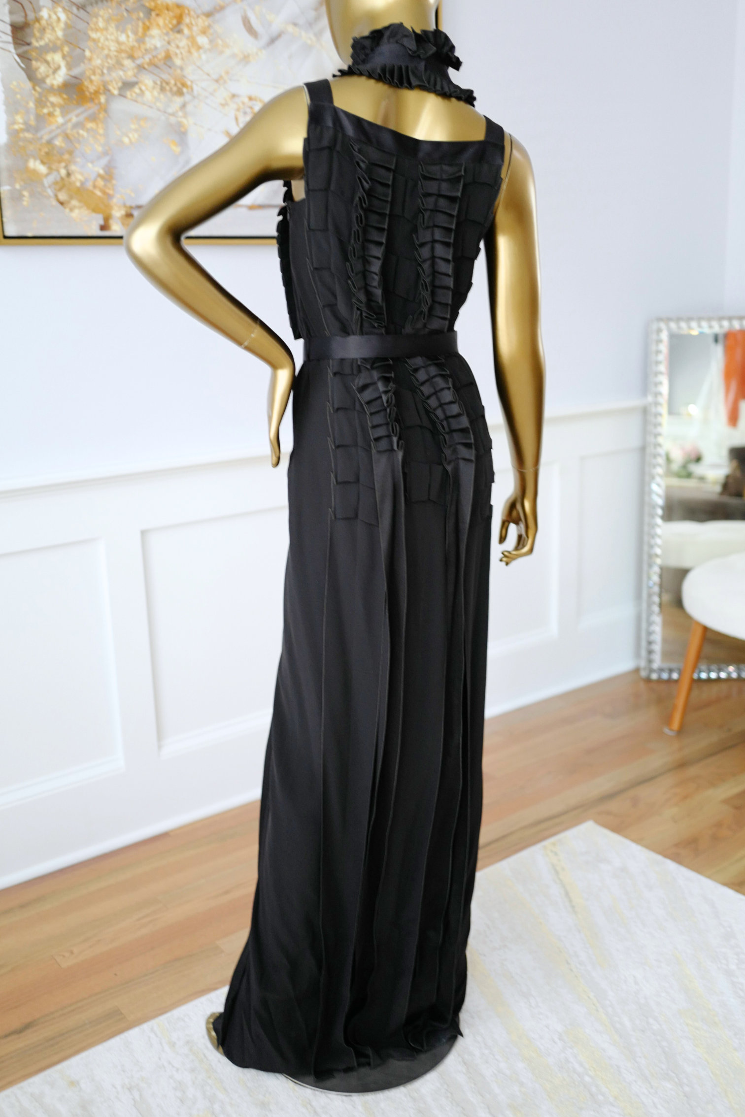 Hermes Long Pleated Dress Noir Size 34 Runway FW23 Limited Edition -SOLD OUT