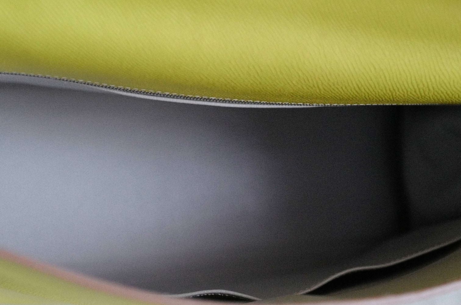 Preowned Hermès Kelly 35 Candy Lime Epsom Leather Gris Perle Inside Palladium Hardware