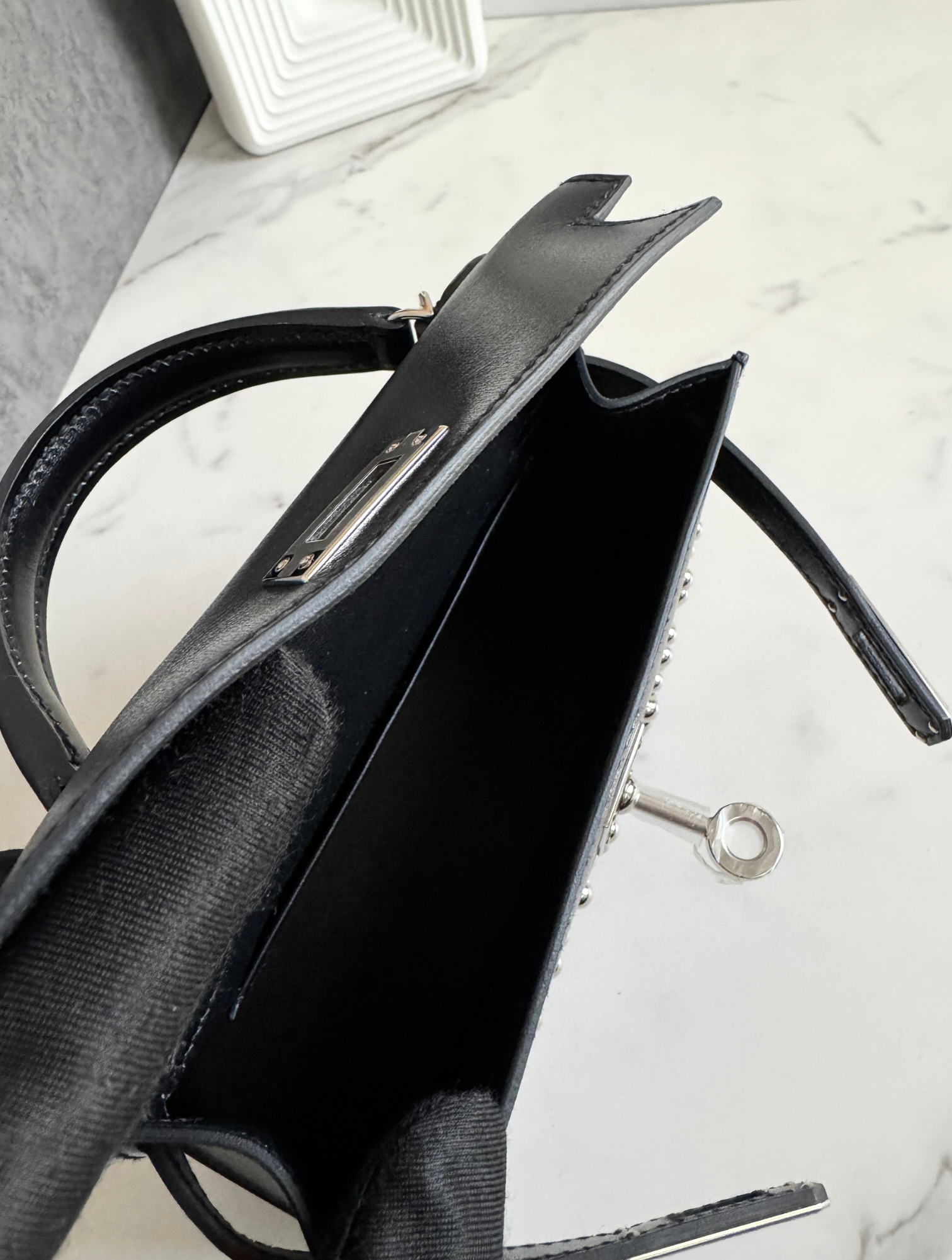 BNIB Hermès Kelly 20 Clouté Studded with Palladium Hardware