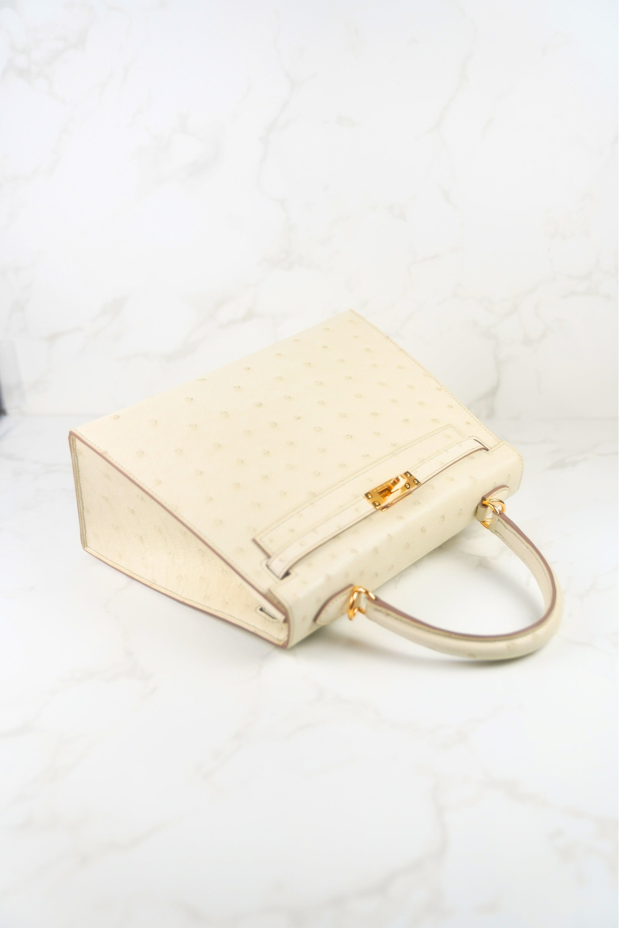 NEW Hermès Kelly 25 Beton Ostrich Gold Hardware U Stamp 2022