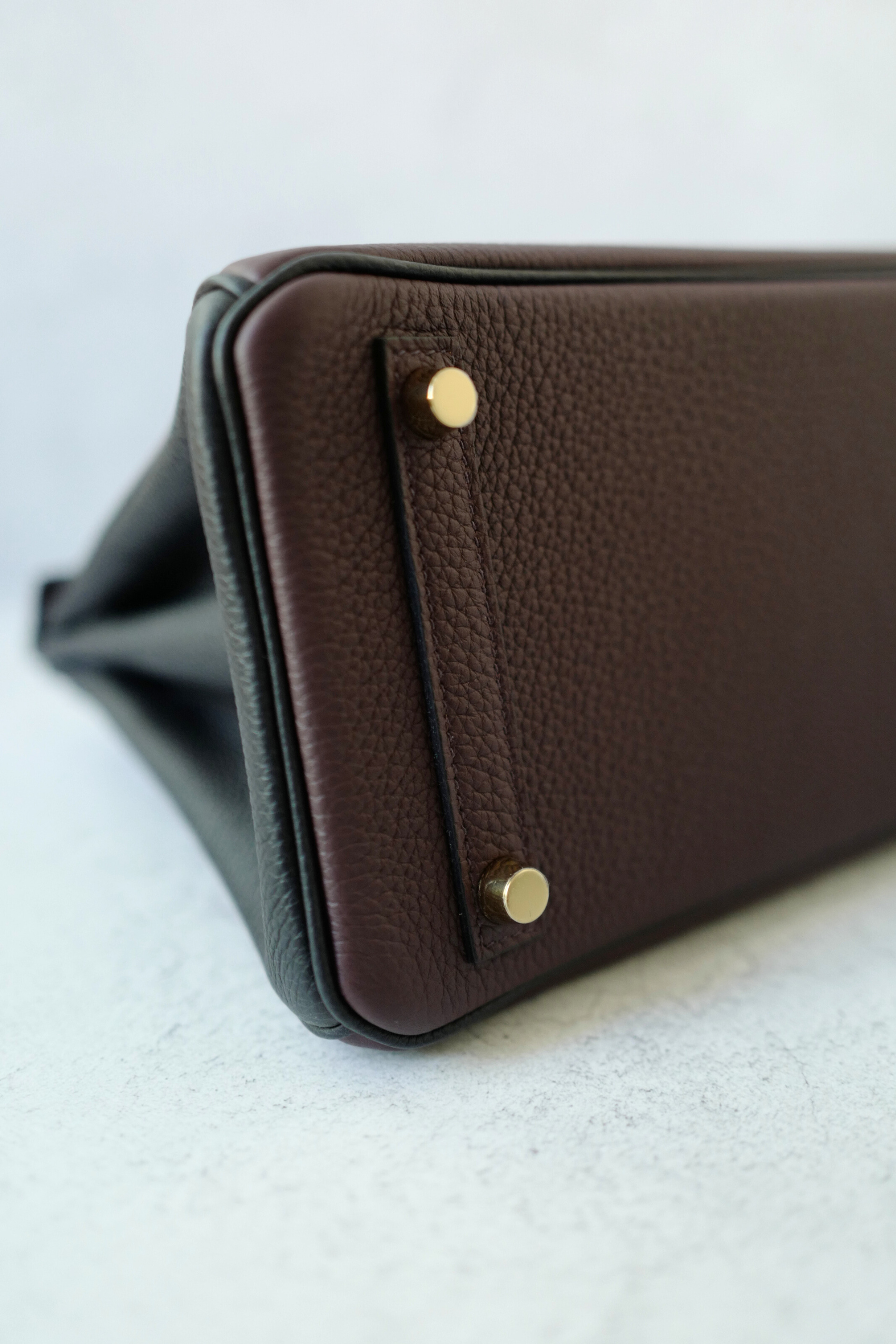 Hermès Birkin 25 HSS Rouge Sellier/Noir Black Togo Leather Gold HW Stamp K