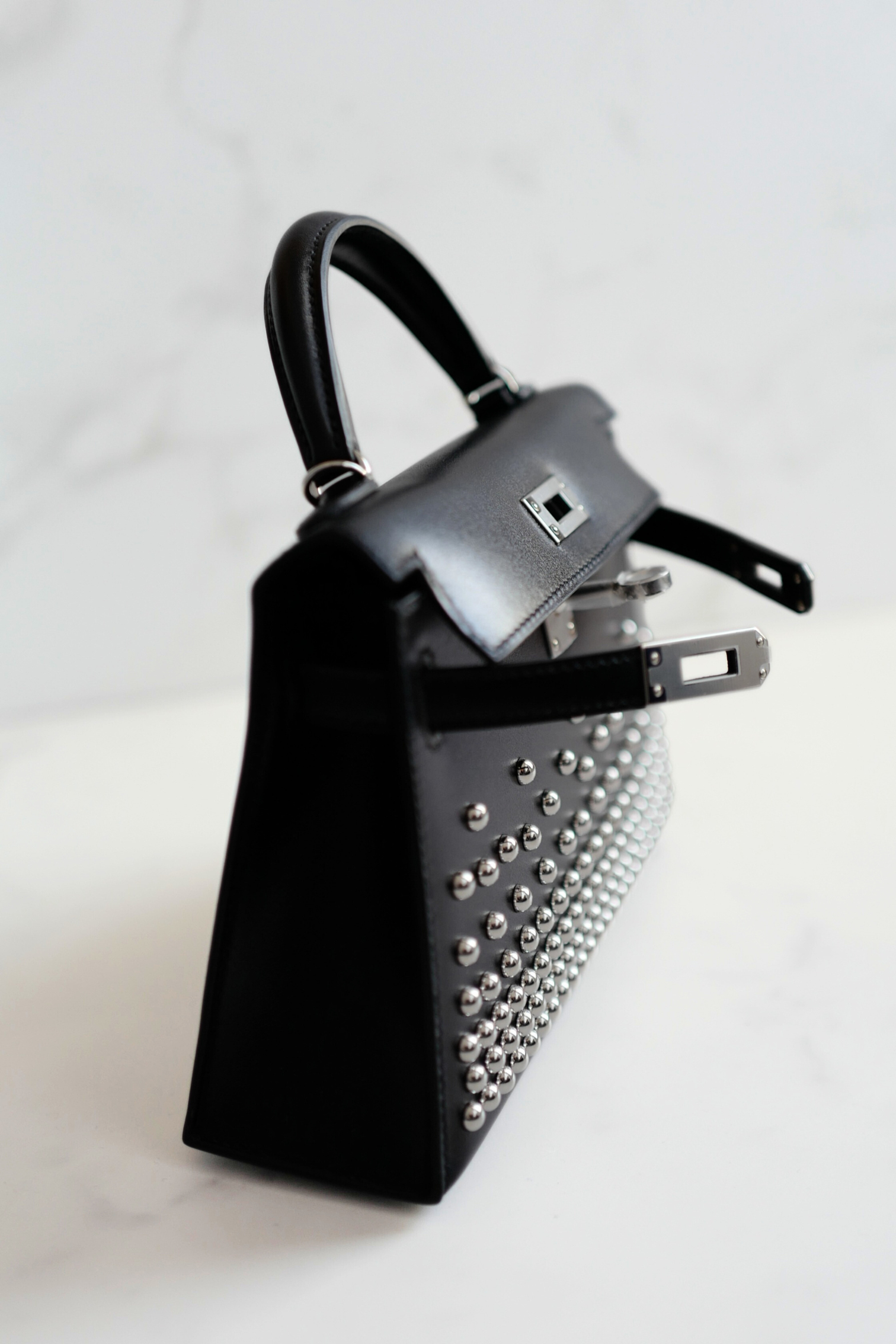 BNIB Hermès Kelly 20 Clouté Studded with Palladium Hardware