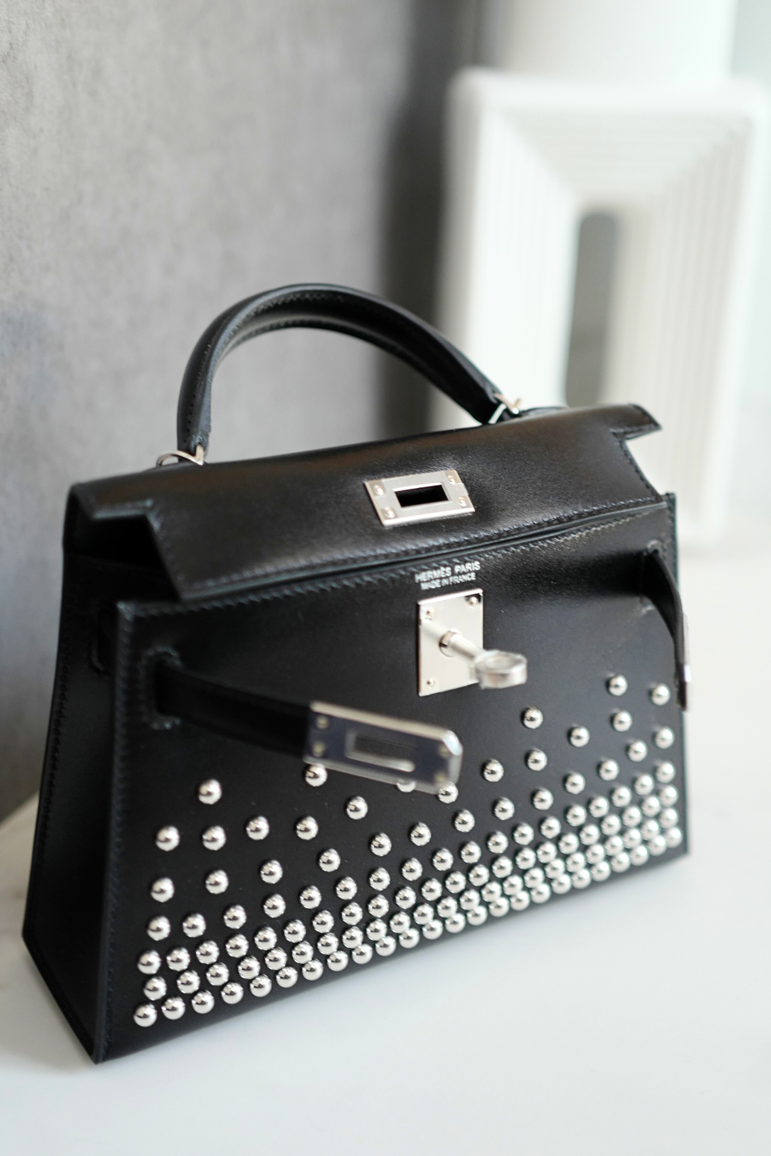 BNIB Hermès Kelly 20 Clouté Studded with Palladium Hardware