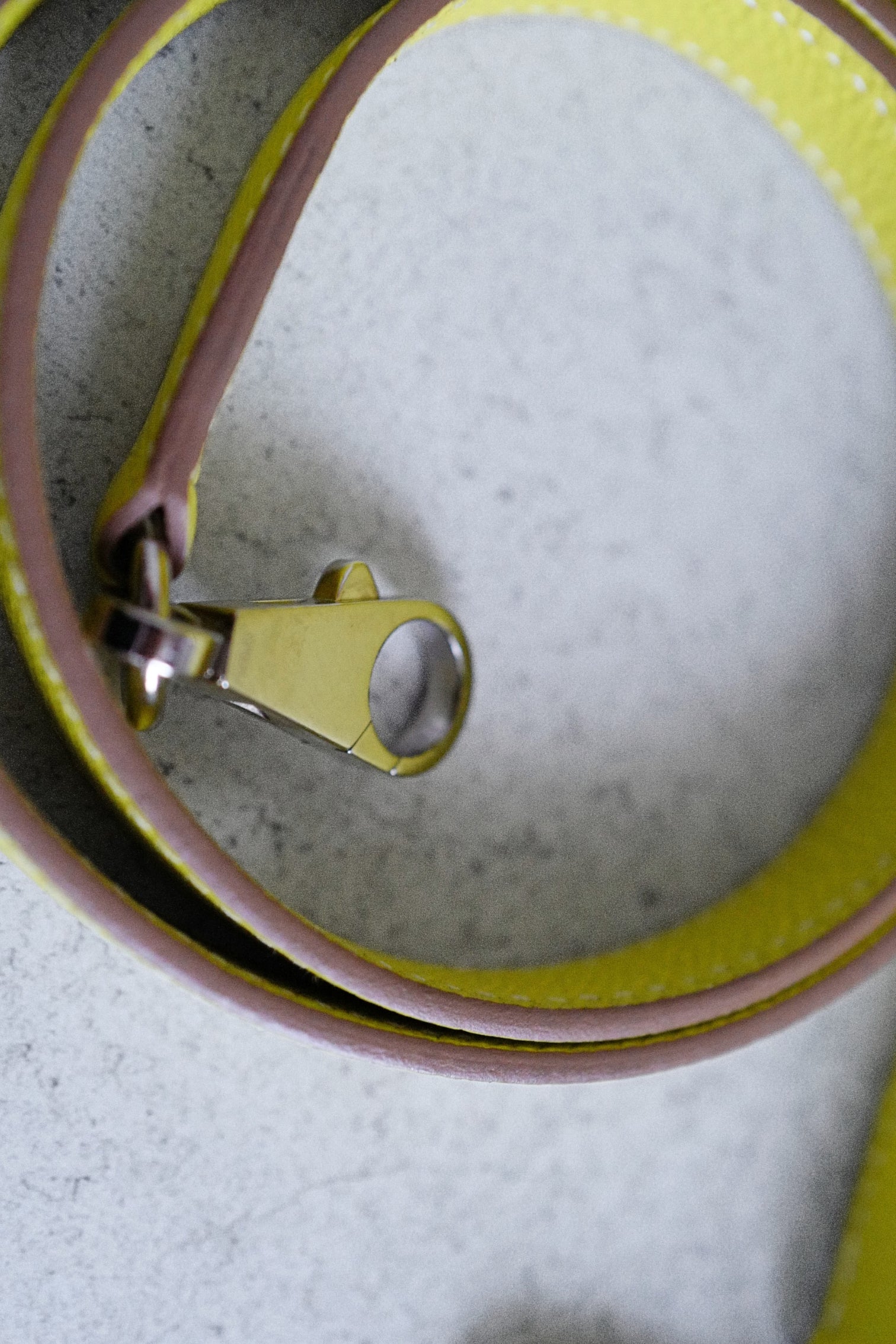 Preowned Hermès Kelly 35 Candy Lime Epsom Leather Gris Perle Inside Palladium Hardware