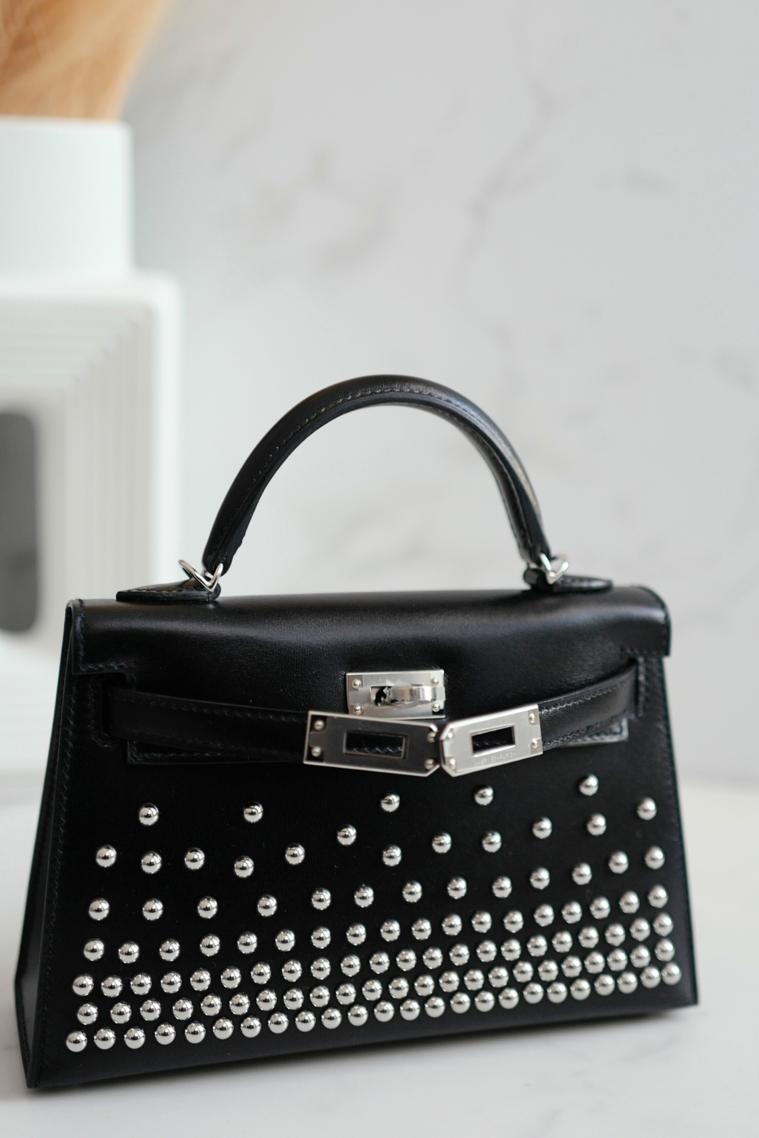 BNIB Hermès Kelly 20 Clouté Studded with Palladium Hardware