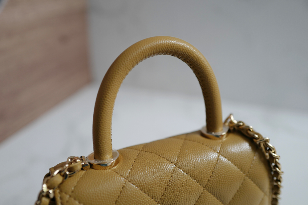 BNIB Chanel 25B Nano Coco Handle Bag – Dark Beige Caviar Leather Champagne Gold Hw