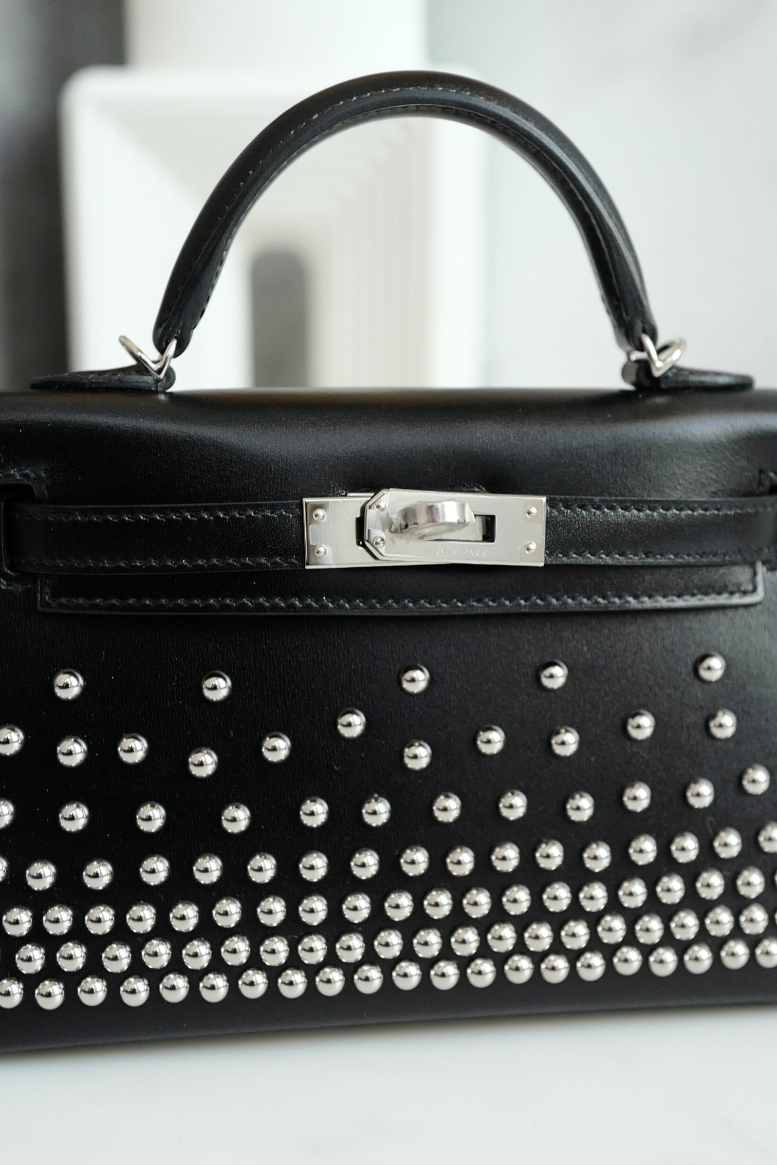BNIB Hermès Kelly 20 Clouté Studded with Palladium Hardware