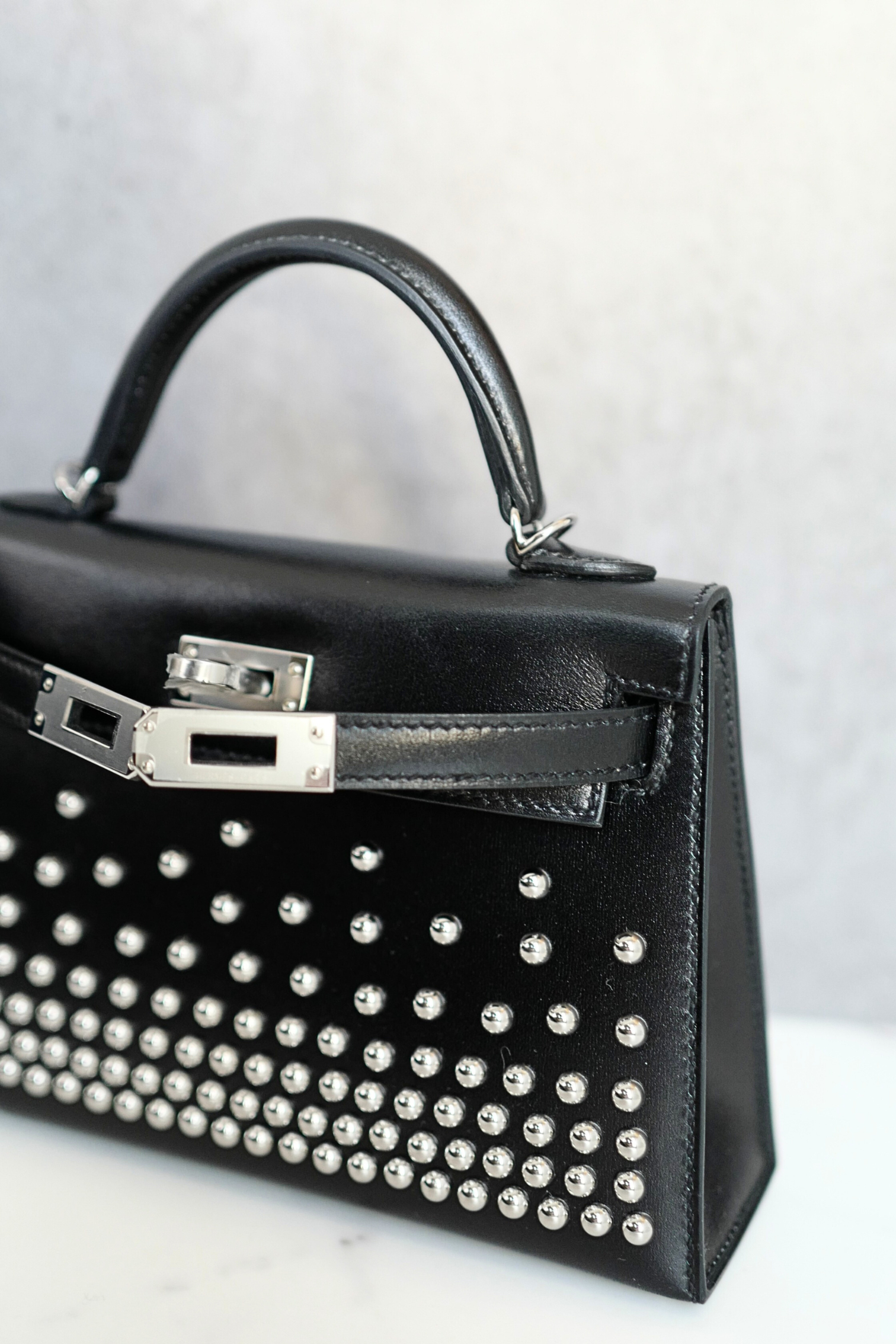 BNIB Hermès Kelly 20 Clouté Studded with Palladium Hardware