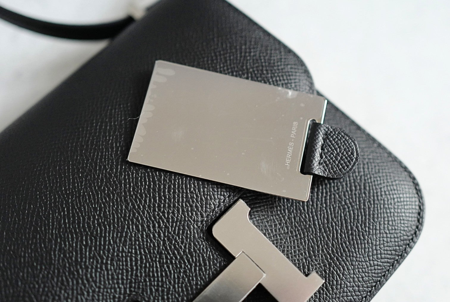 BNIB Hermès Constance III Mini 18 Miroir Black Epsom Leather with Palladium Hardware