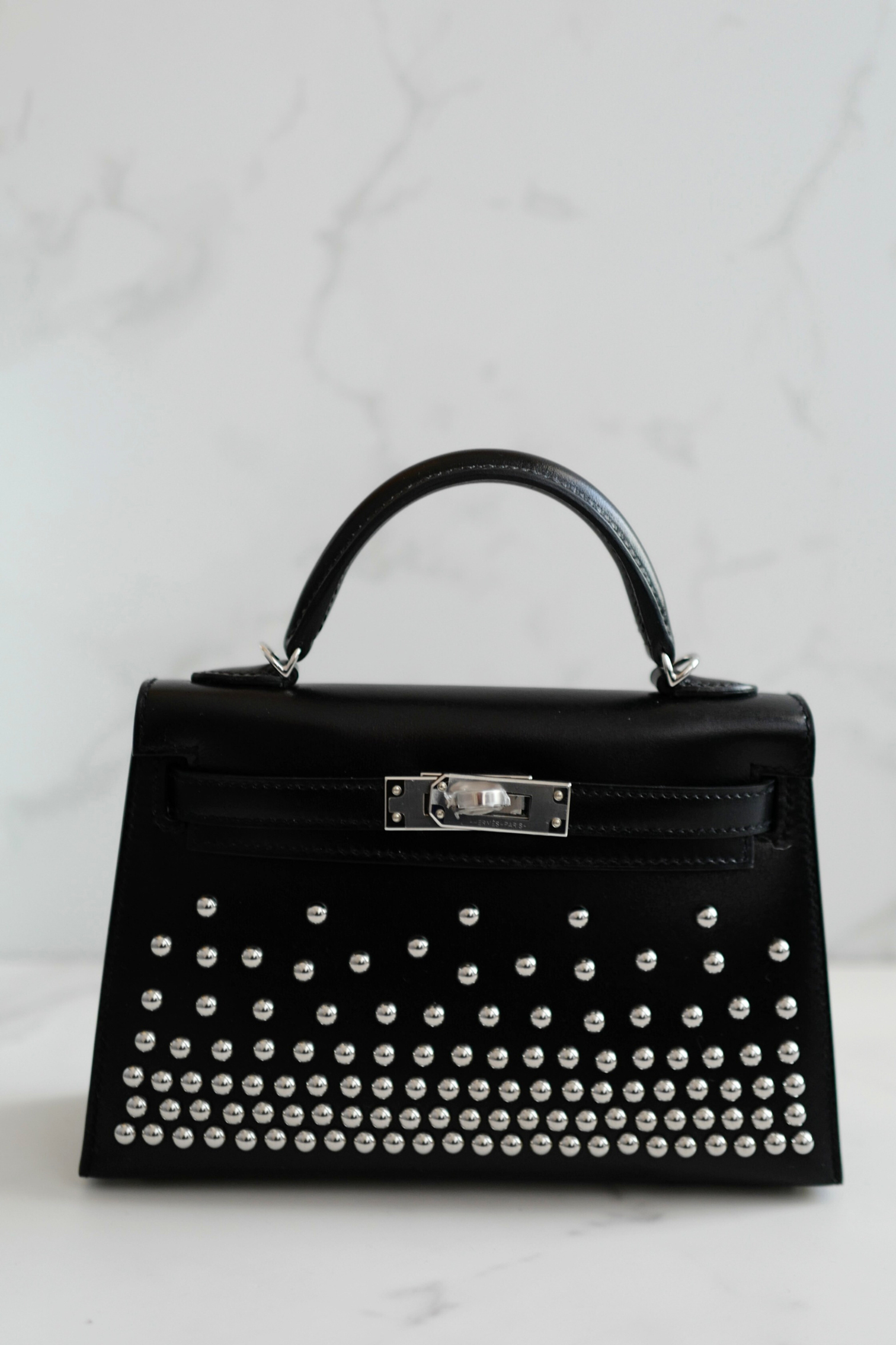 BNIB Hermès Kelly 20 Clouté Studded with Palladium Hardware