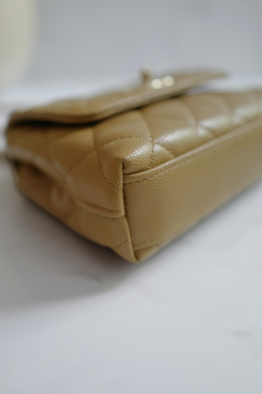 BNIB Chanel 25B Nano Coco Handle Bag – Dark Beige Caviar Leather Champagne Gold Hw
