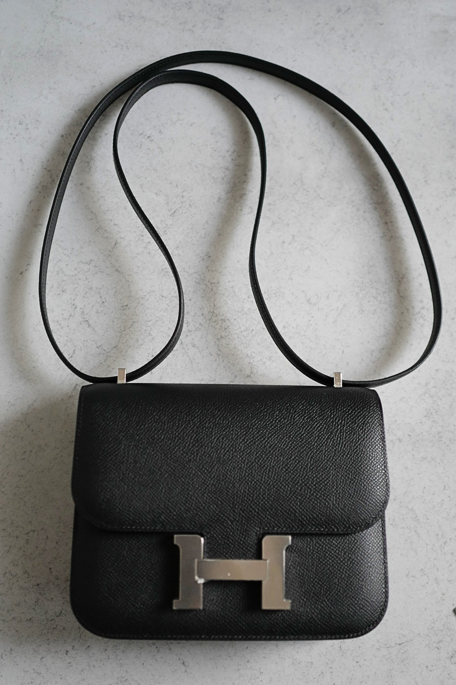 BNIB Hermès Constance III Mini 18 Miroir Black Epsom Leather with Palladium Hardware