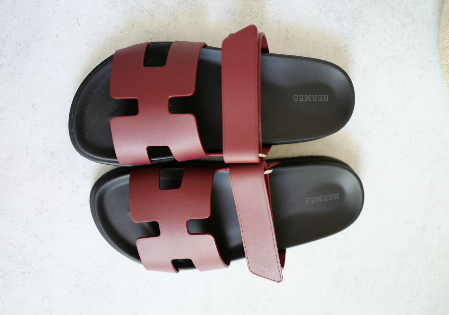 BNIB Hermès Chypre Sandals Rouge H Calfskin Leather Size 38.5