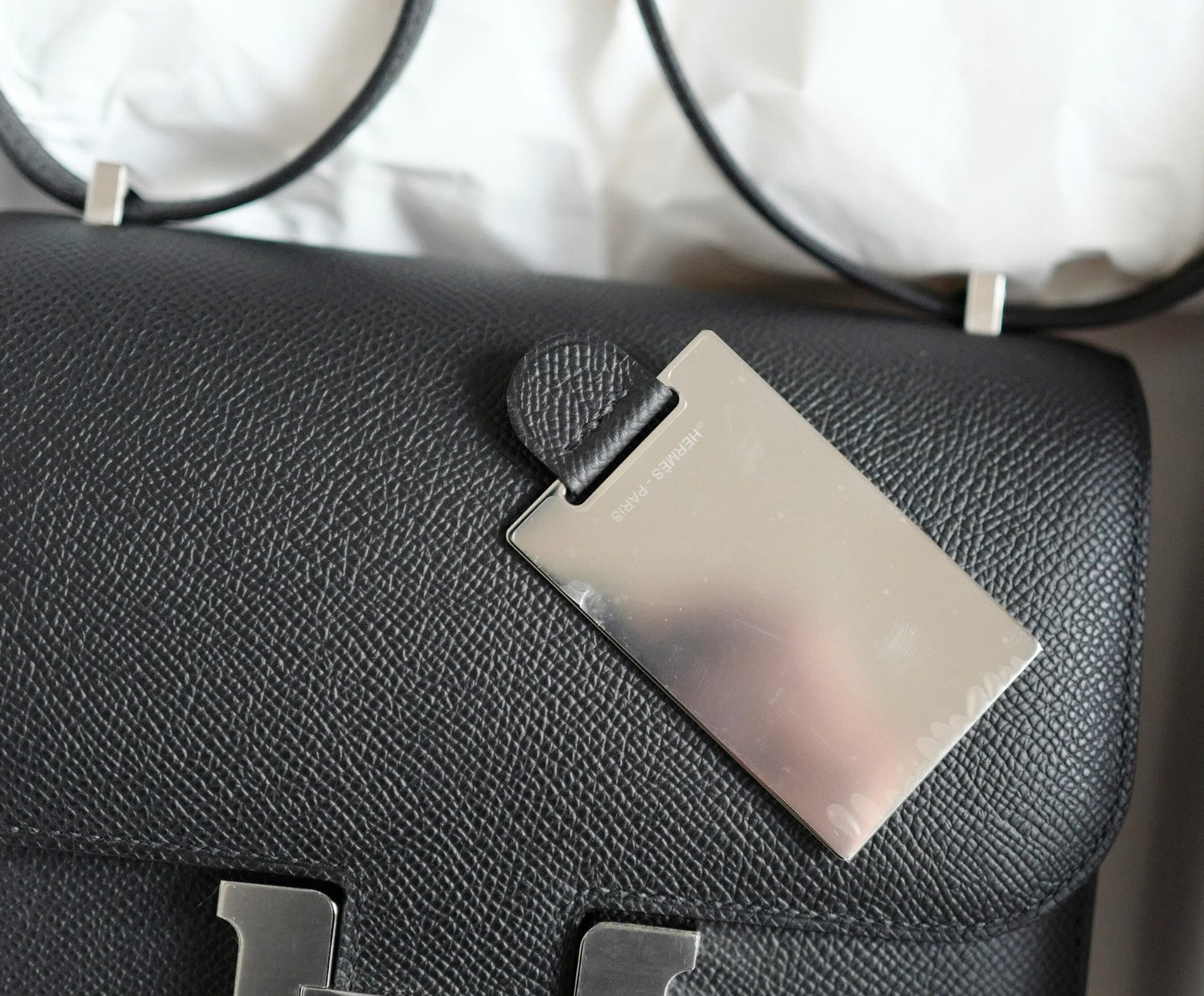 BNIB Hermès Constance III Mini 18 Miroir Black Epsom Leather with Palladium Hardware