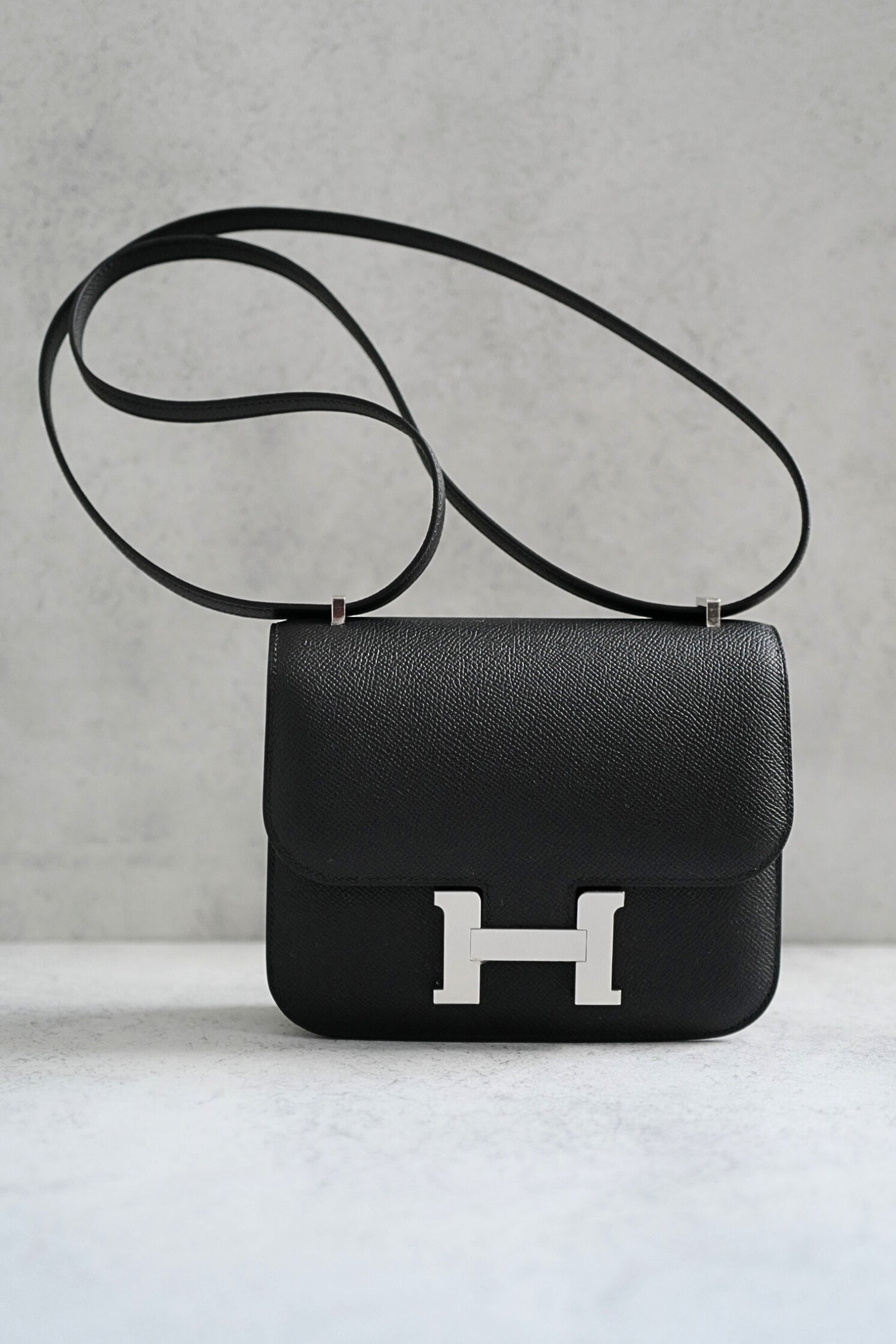 BNIB Hermès Constance III Mini 18 Miroir Black Epsom Leather with Palladium Hardware